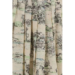 Beige Linen Midi Skirt
