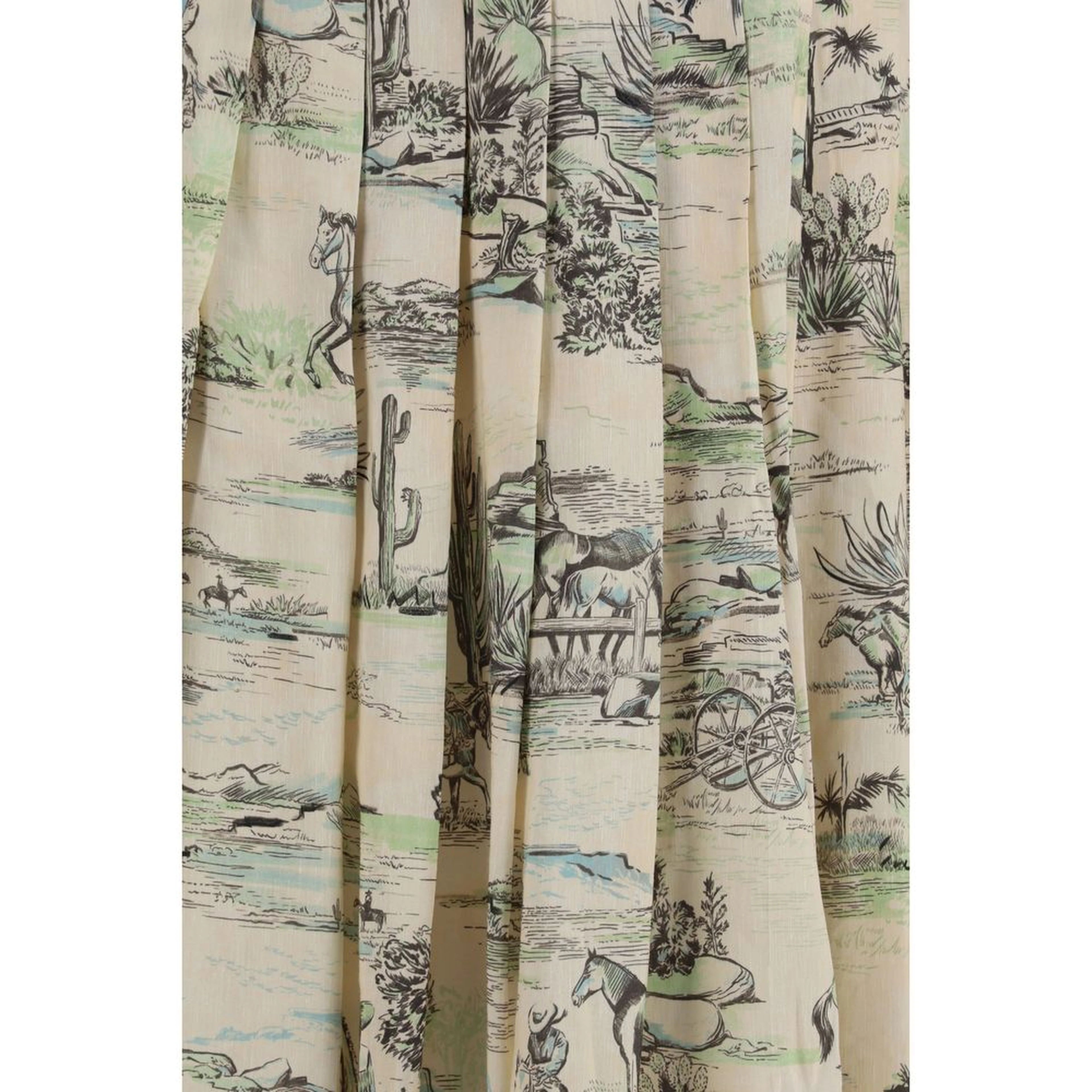 Beige Linen Midi Skirt