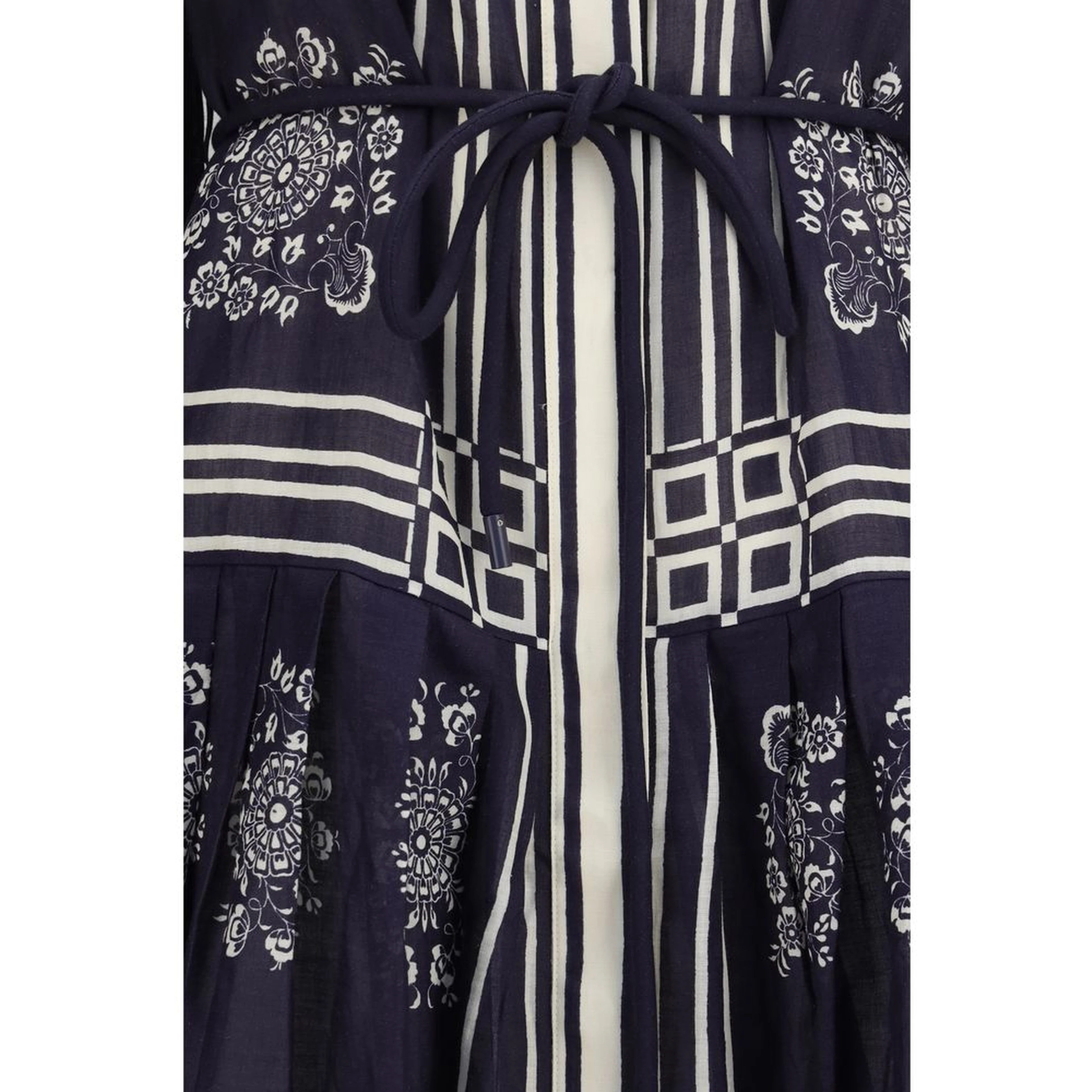 Blue Ramie Casual Dress