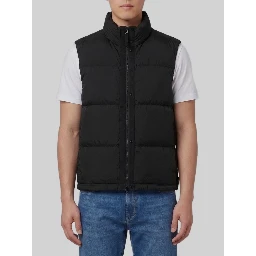 Black quilted nylon vest