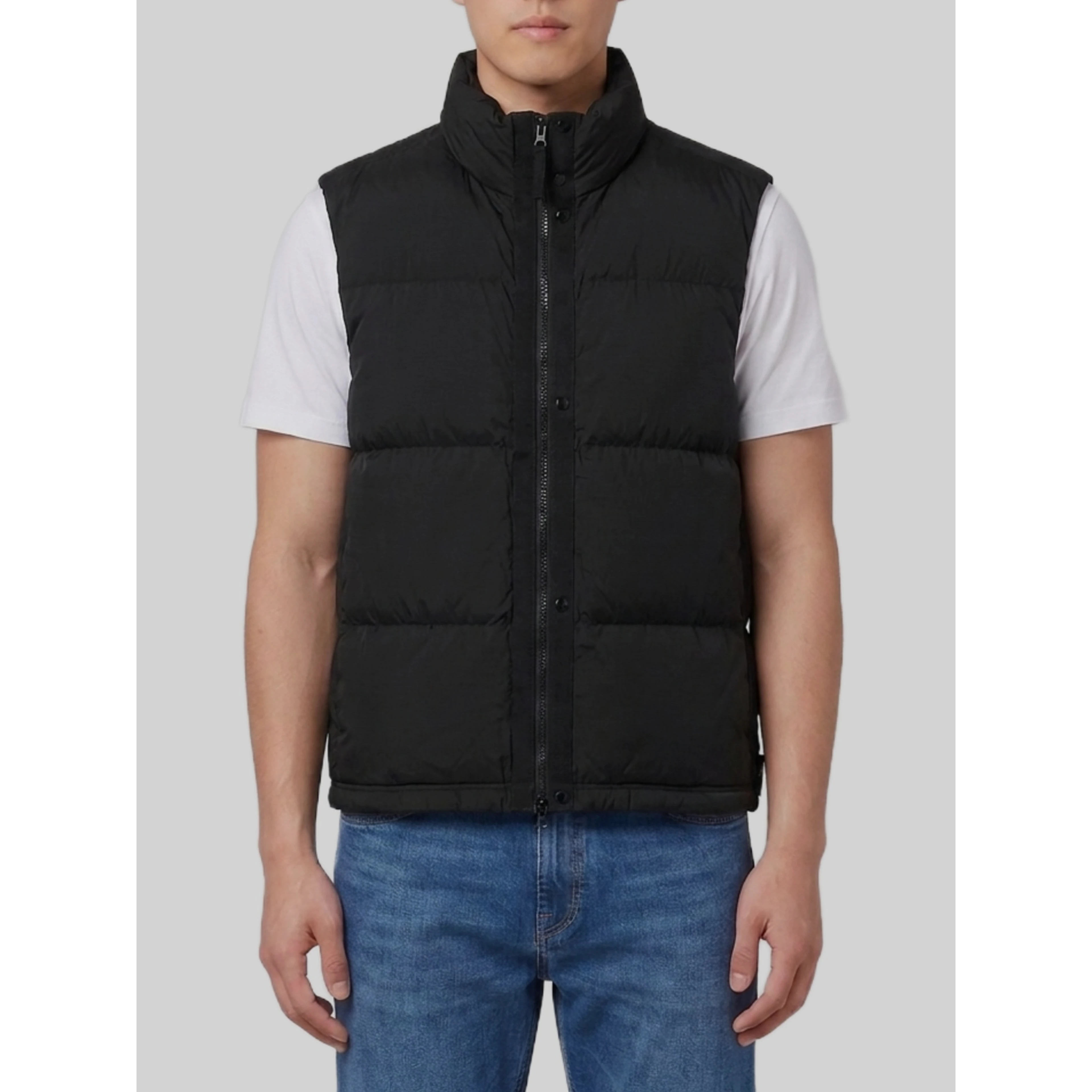 Black quilted nylon vest