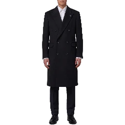 Black double-breasted coat