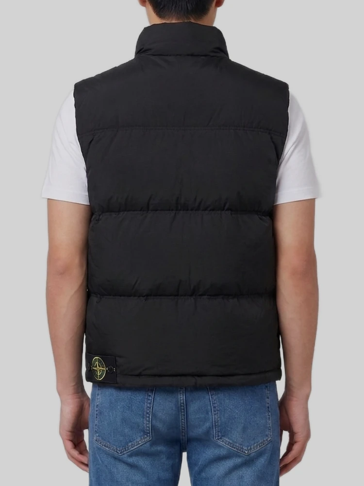 Black quilted nylon vest alternative