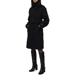 Black fitted wrap coat