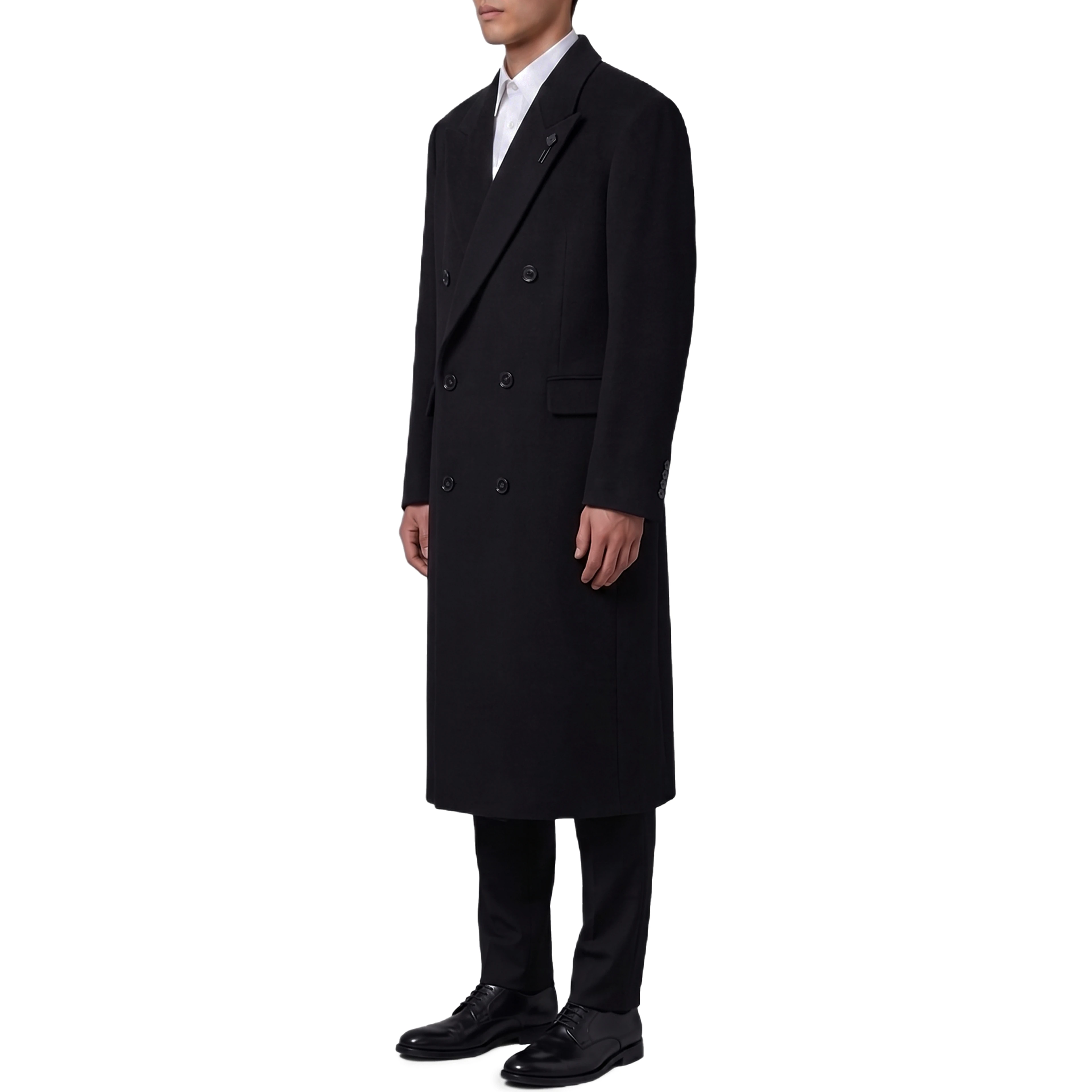 Black double-breasted coat