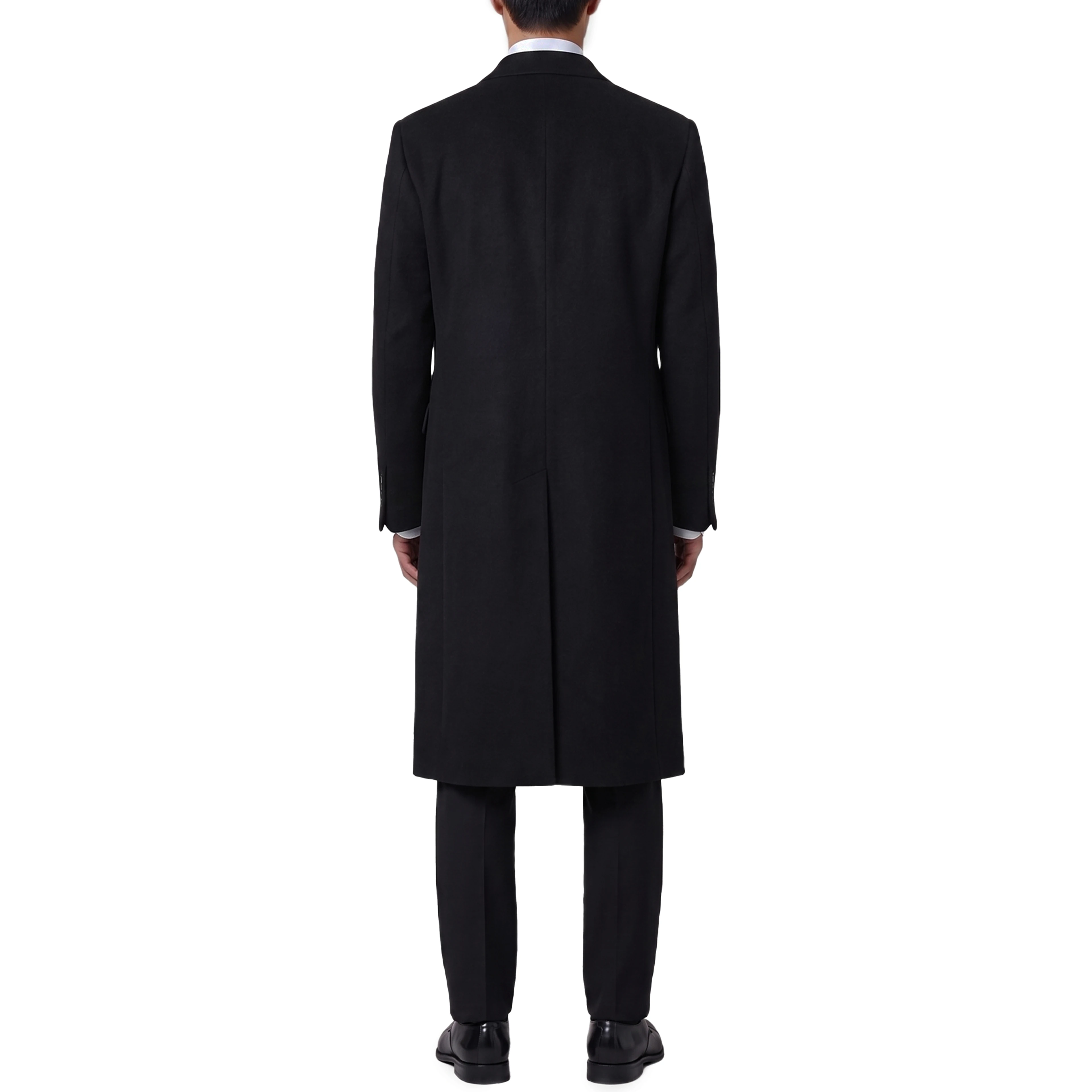 Black double-breasted coat