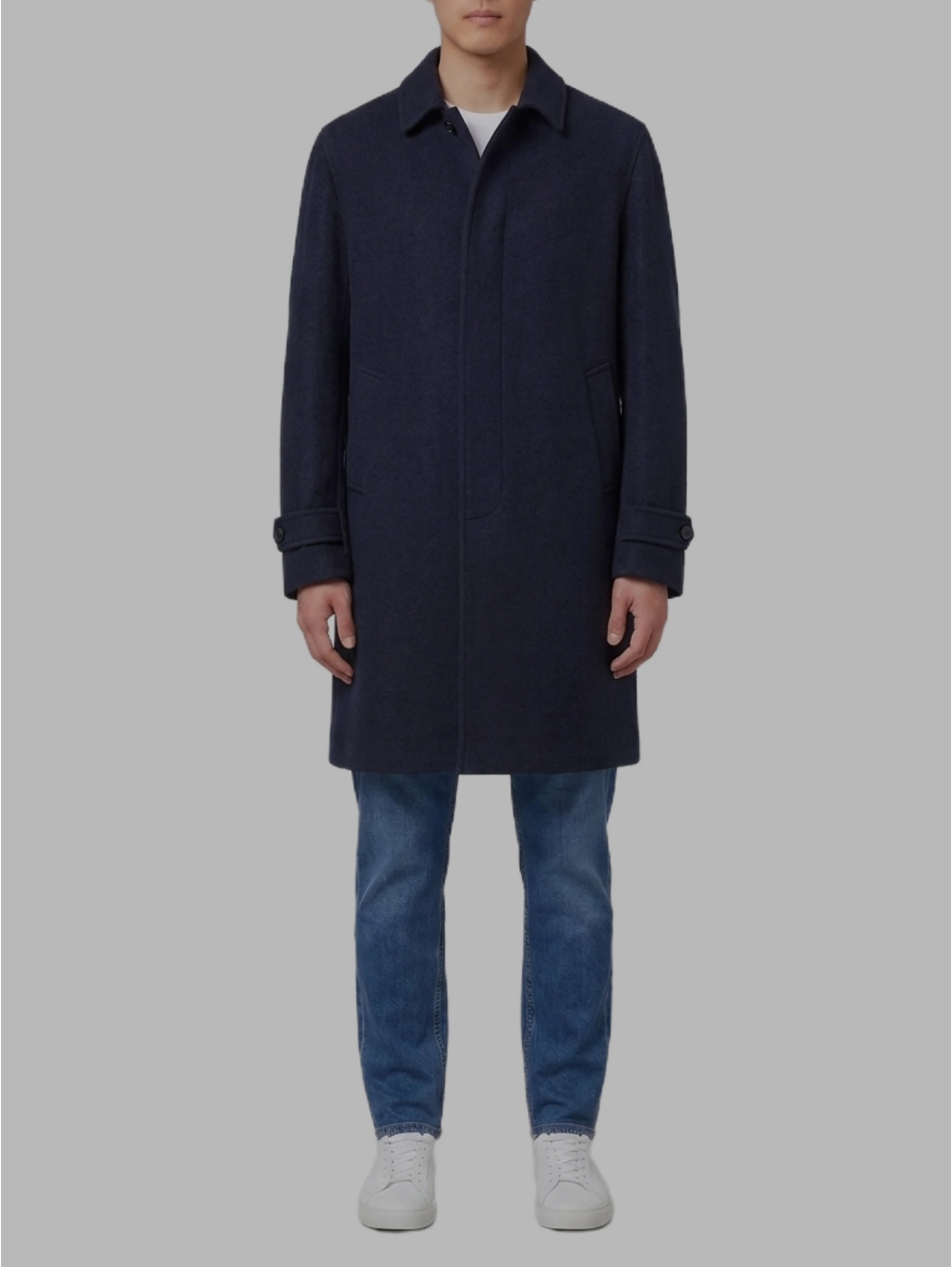 Dark blue single-breasted coat