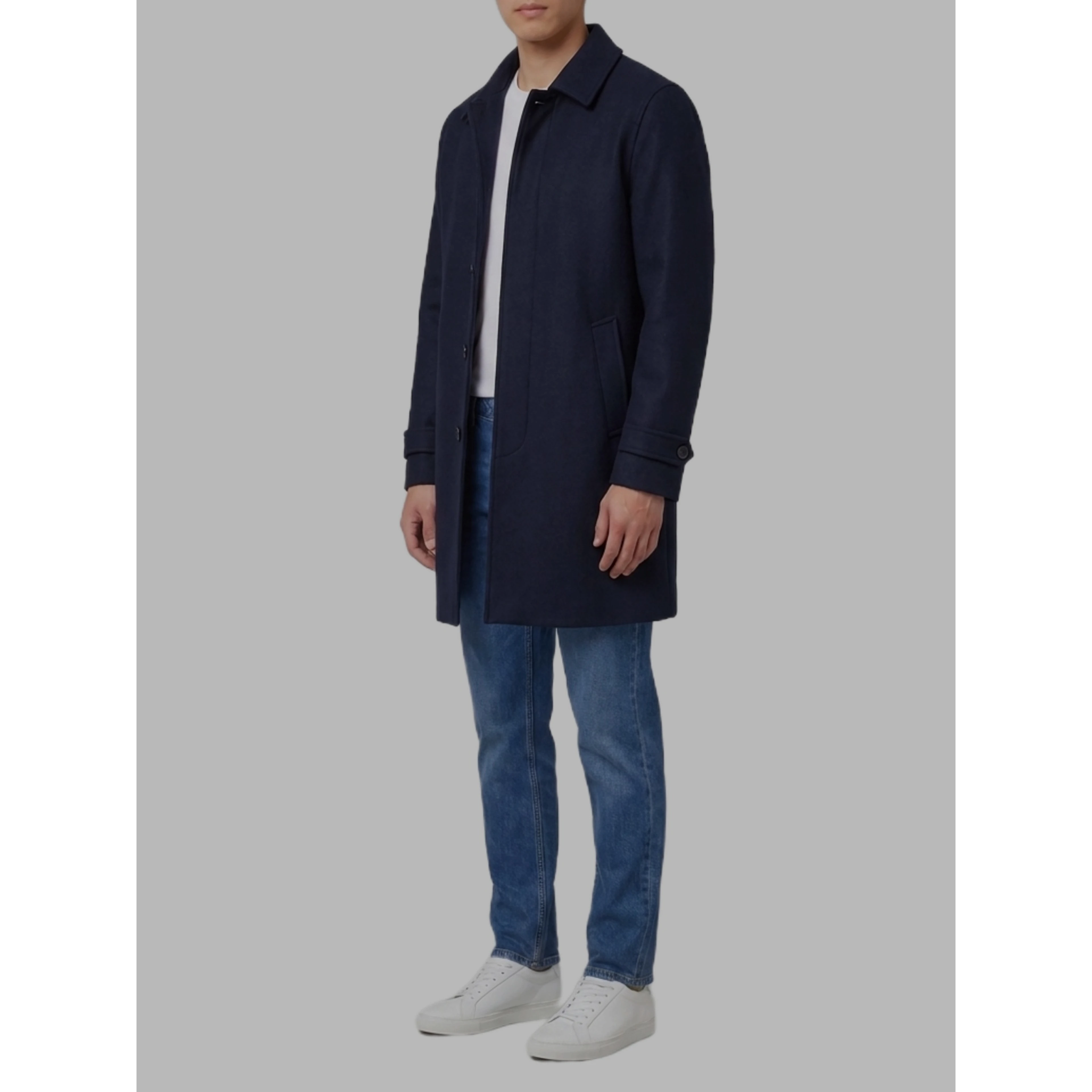 Dark blue single-breasted coat