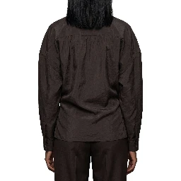 Licorice straight collar Twisted shirt