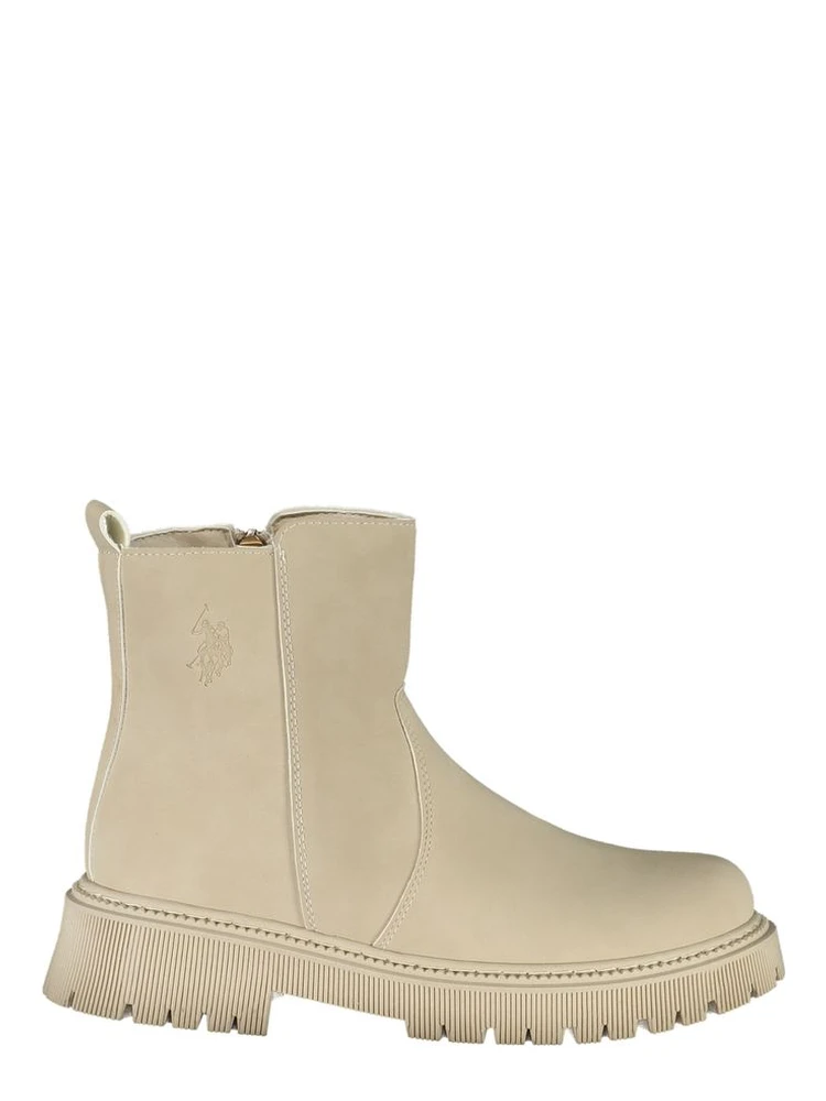 Beige Polyethylene Ankle Boots