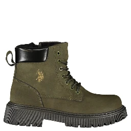 Green Polyester Ankle Boots