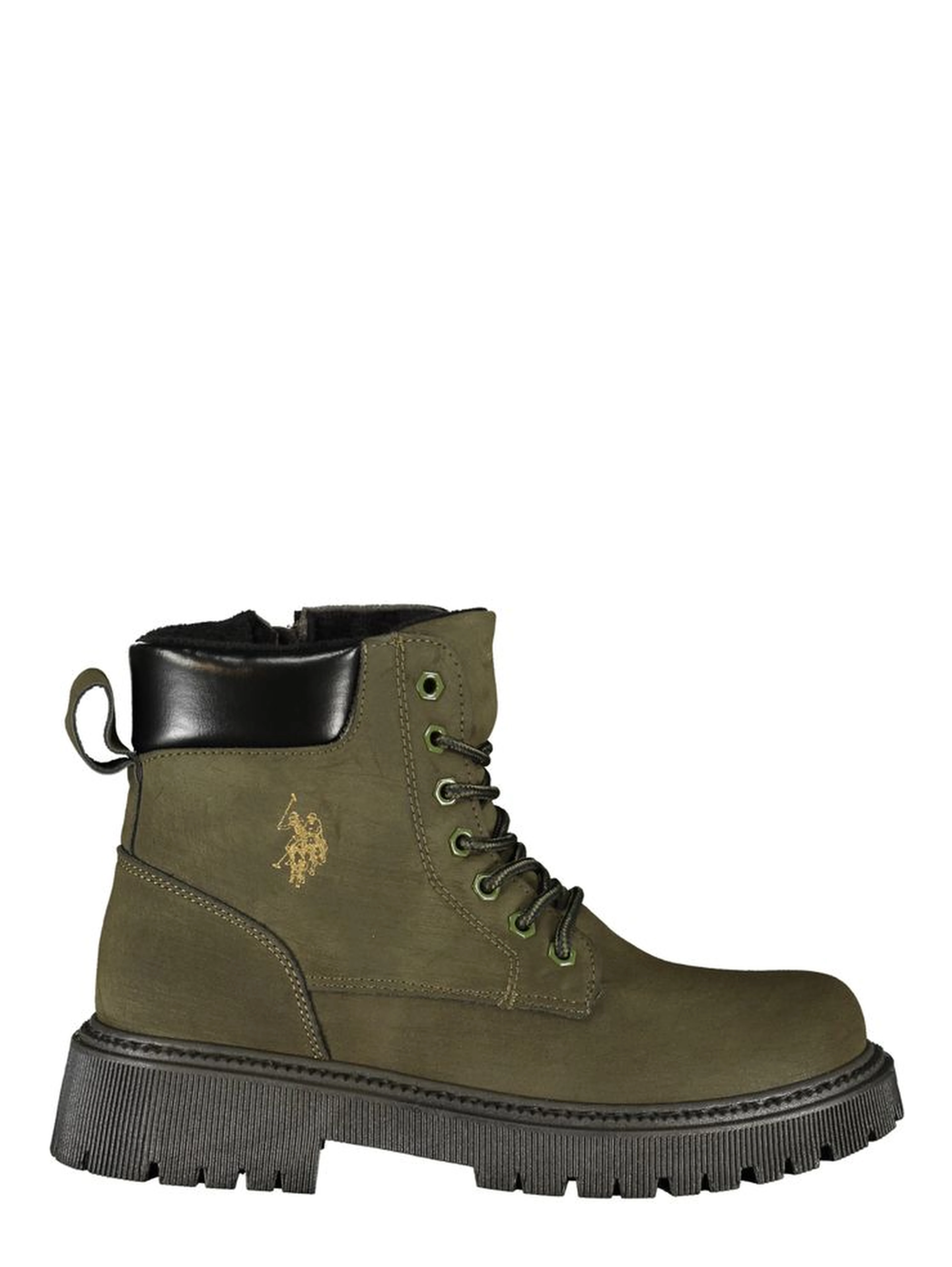 Green Polyester Ankle Boots