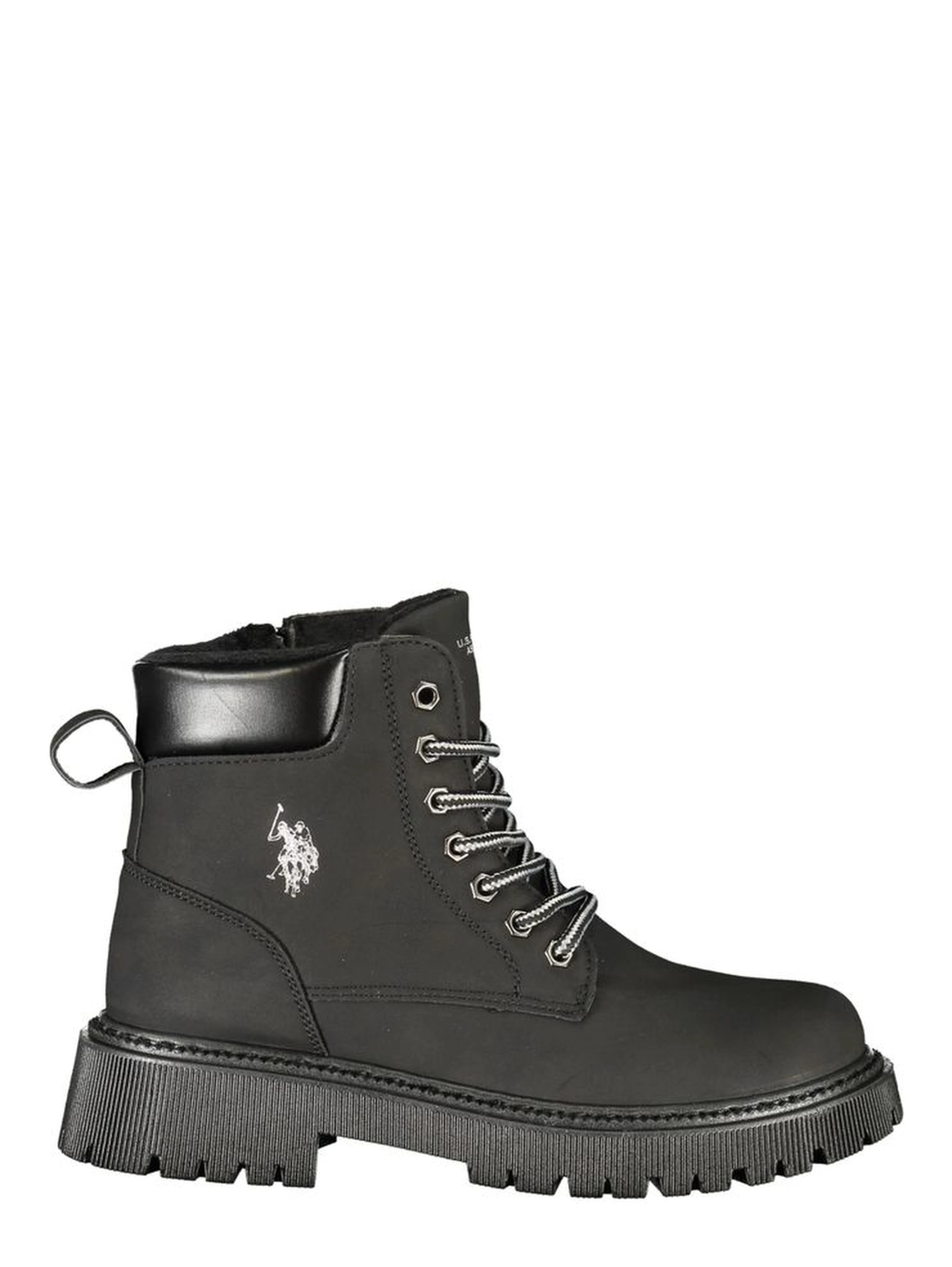 Black Polyester Ankle Boots
