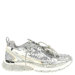 Silver Polyester Athletic Sneakers