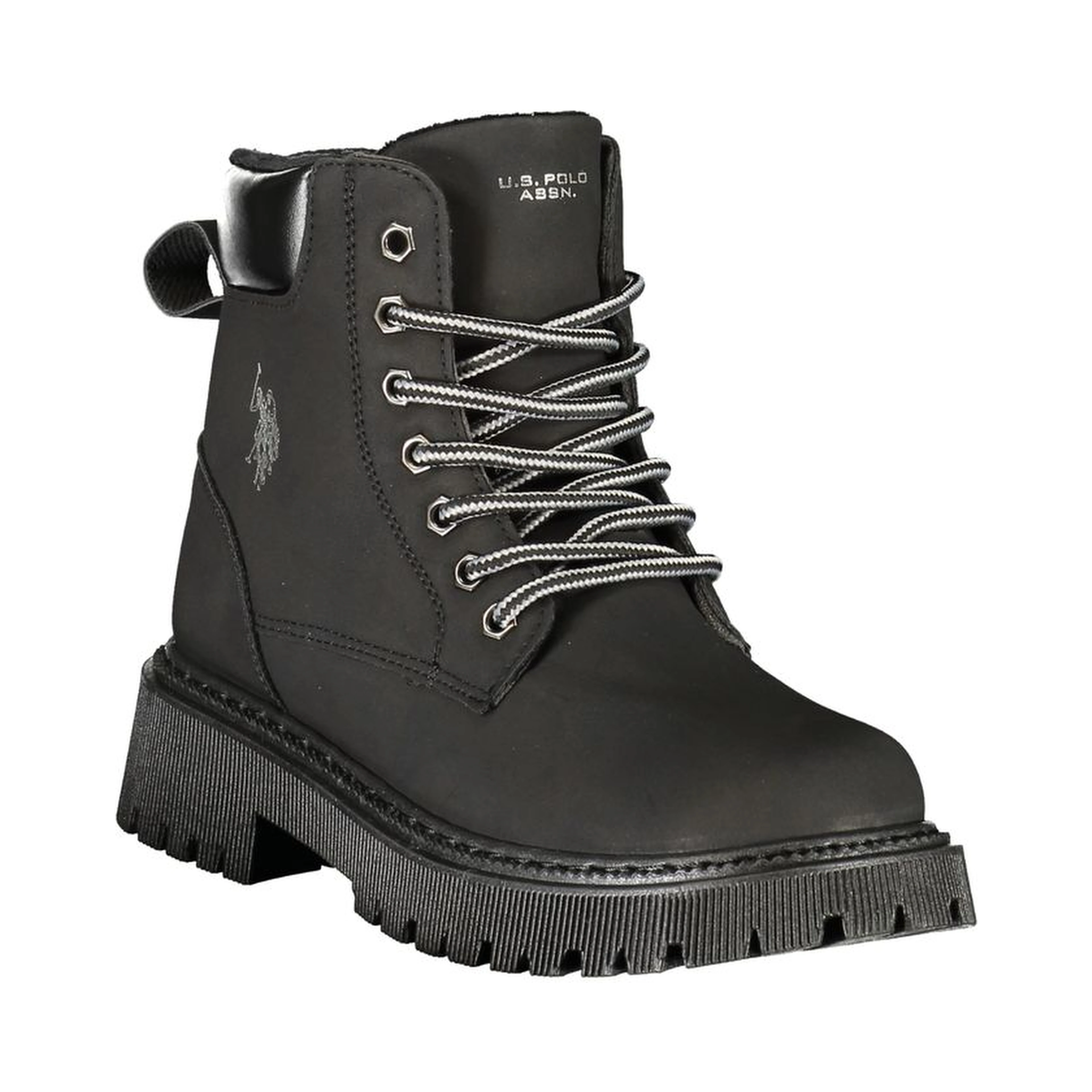 Black Polyester Ankle Boots