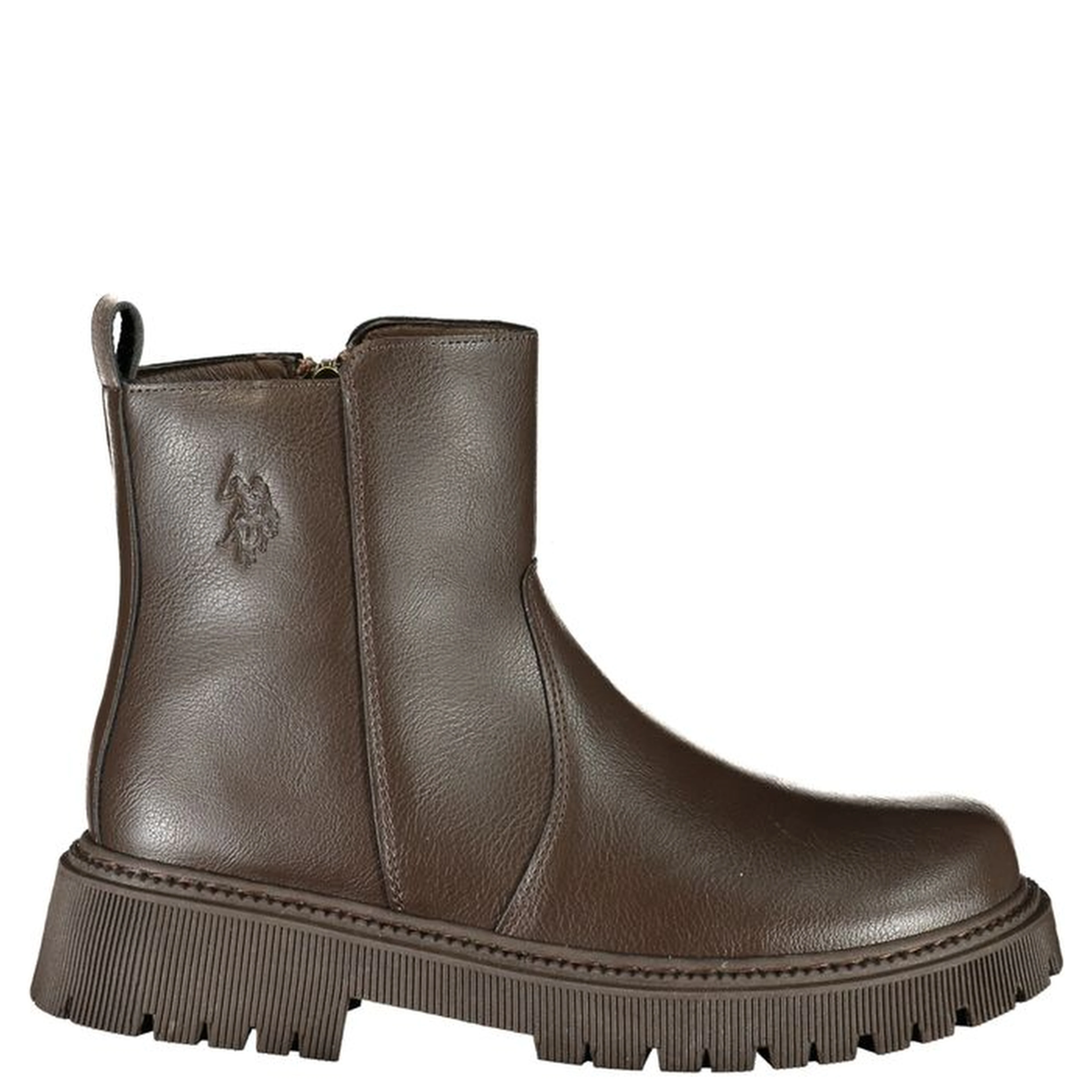 Brown Polyethylene Ankle Boots
