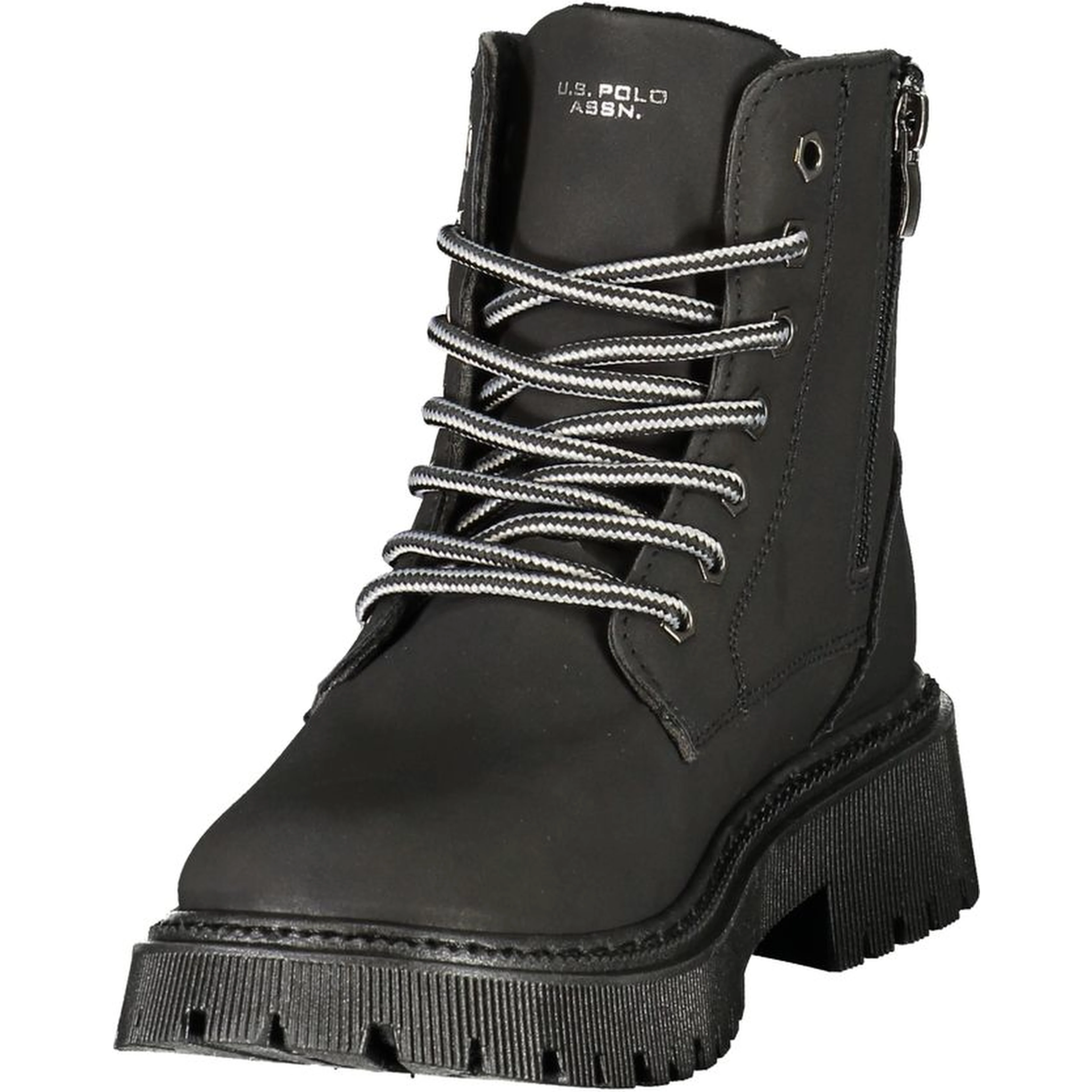 Black Polyester Ankle Boots