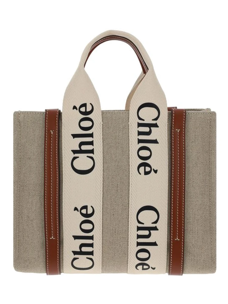 Brown Linen Handbag