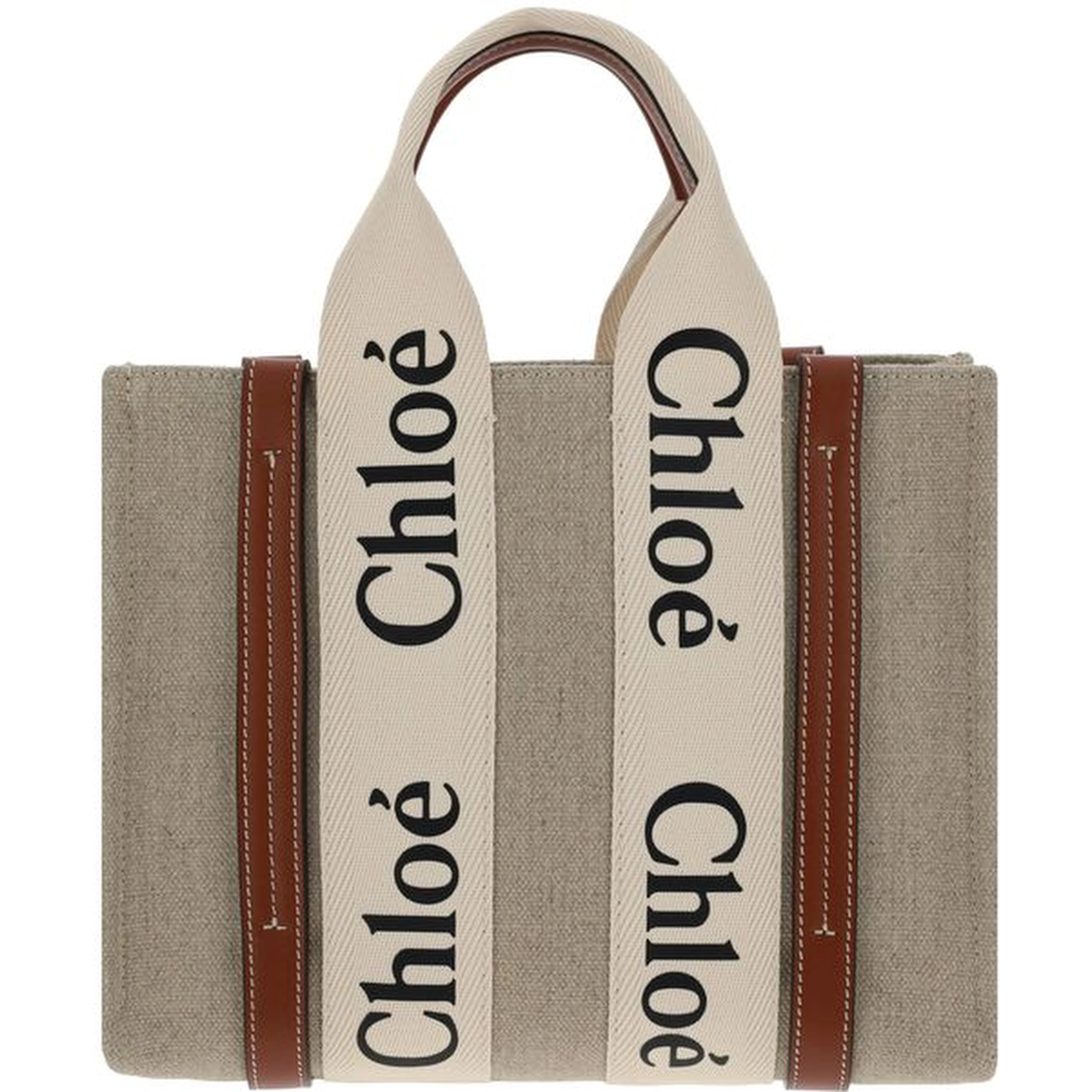 Brown Linen Handbag