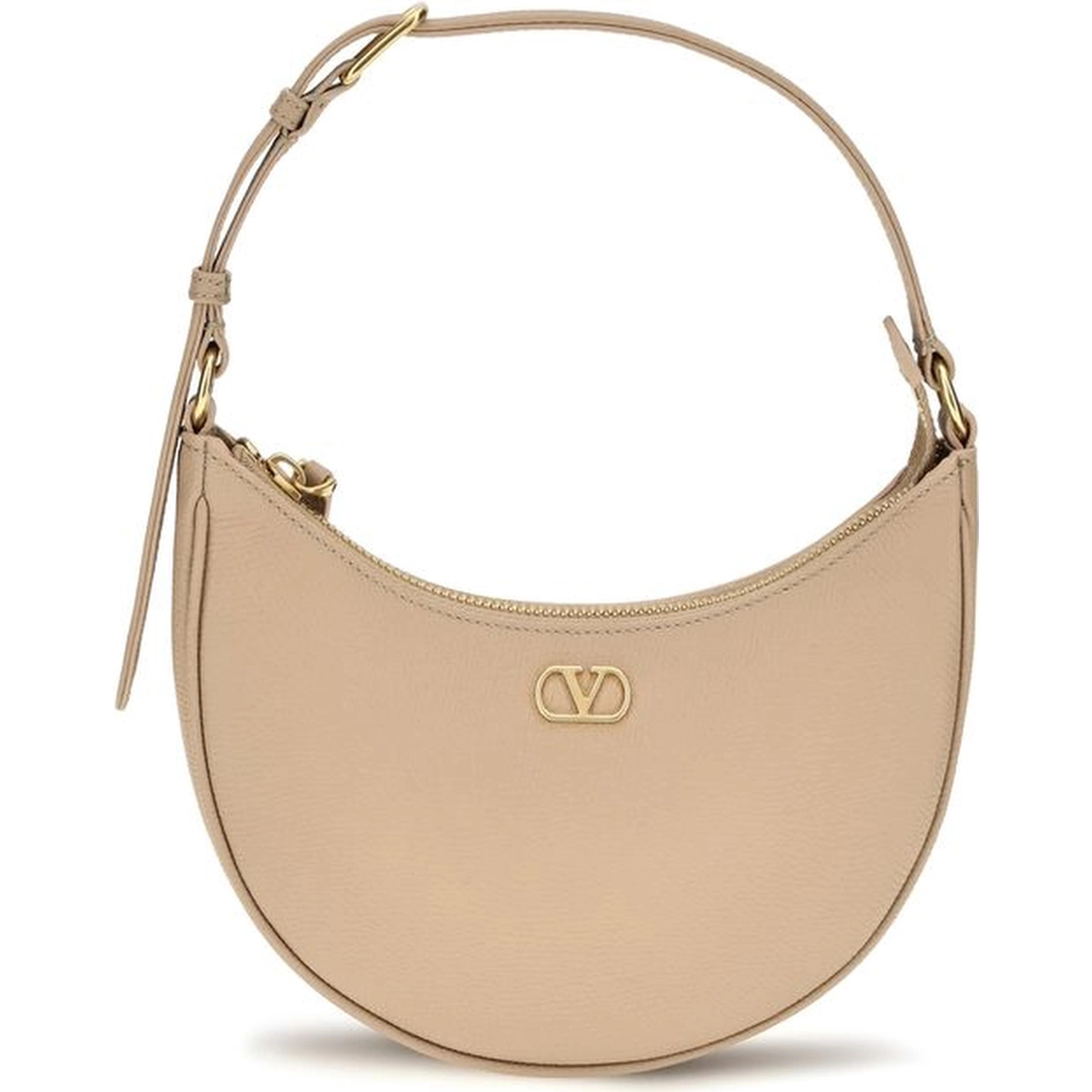 Beige Calf Leather Bos Taurus Shoulder Bag