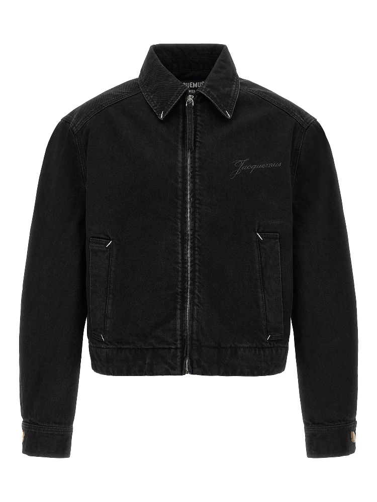 Black Cotton Denim Jacket