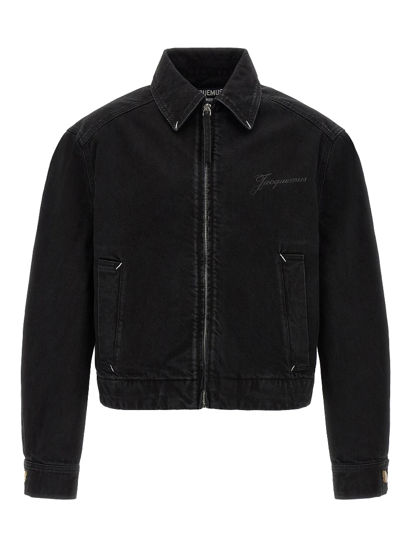 Black Cotton Denim Jacket