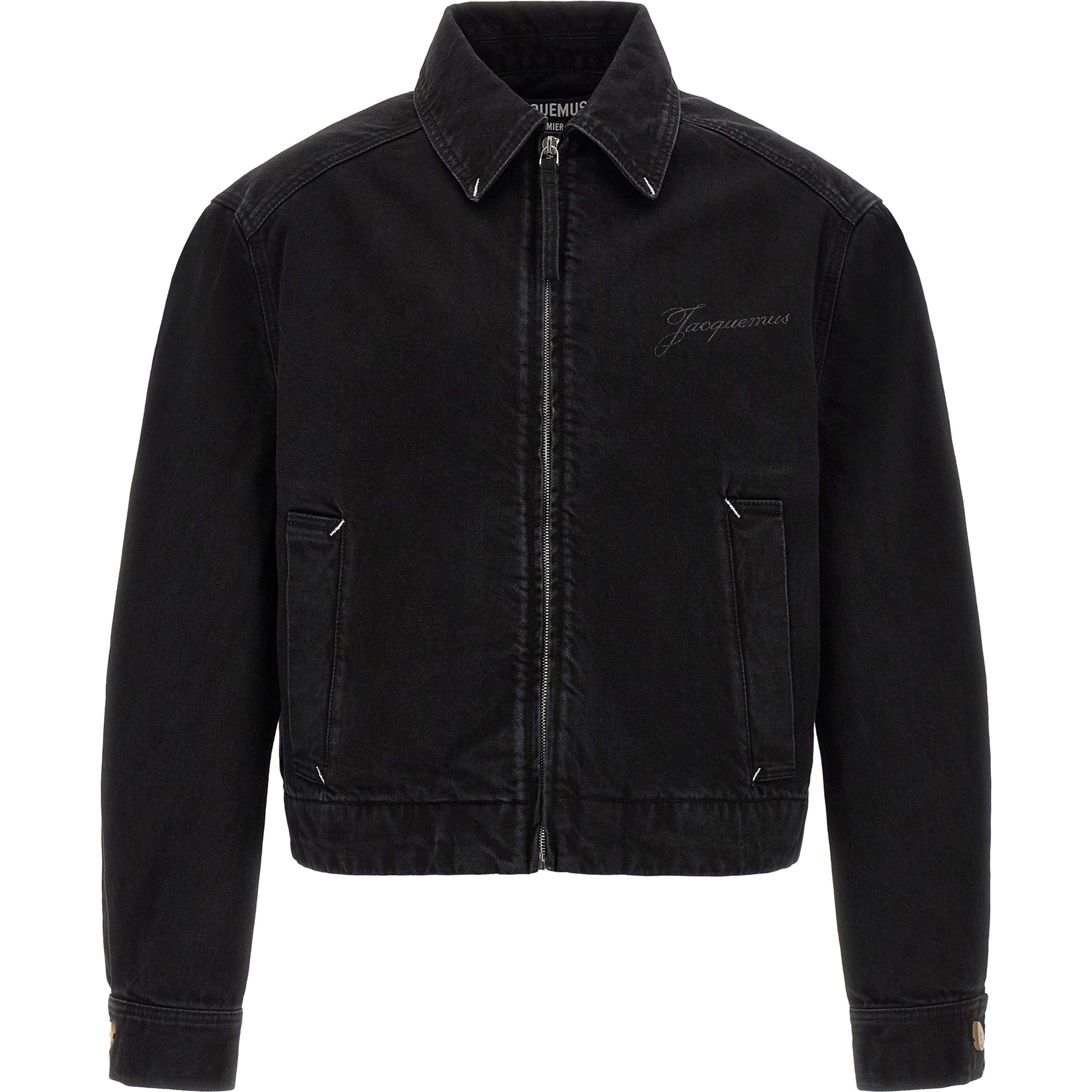 Black Cotton Denim Jacket