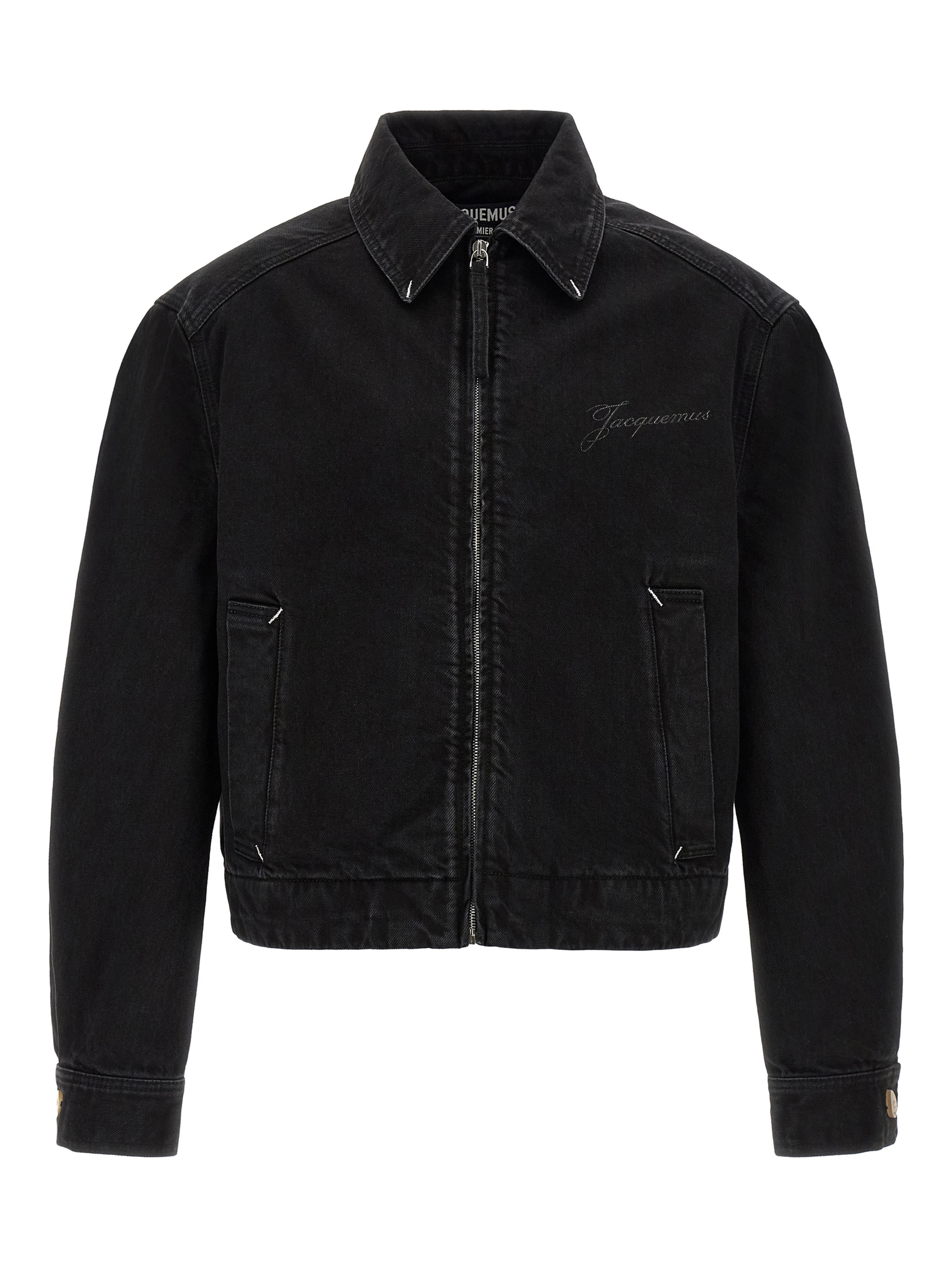 Black Cotton Denim Jacket