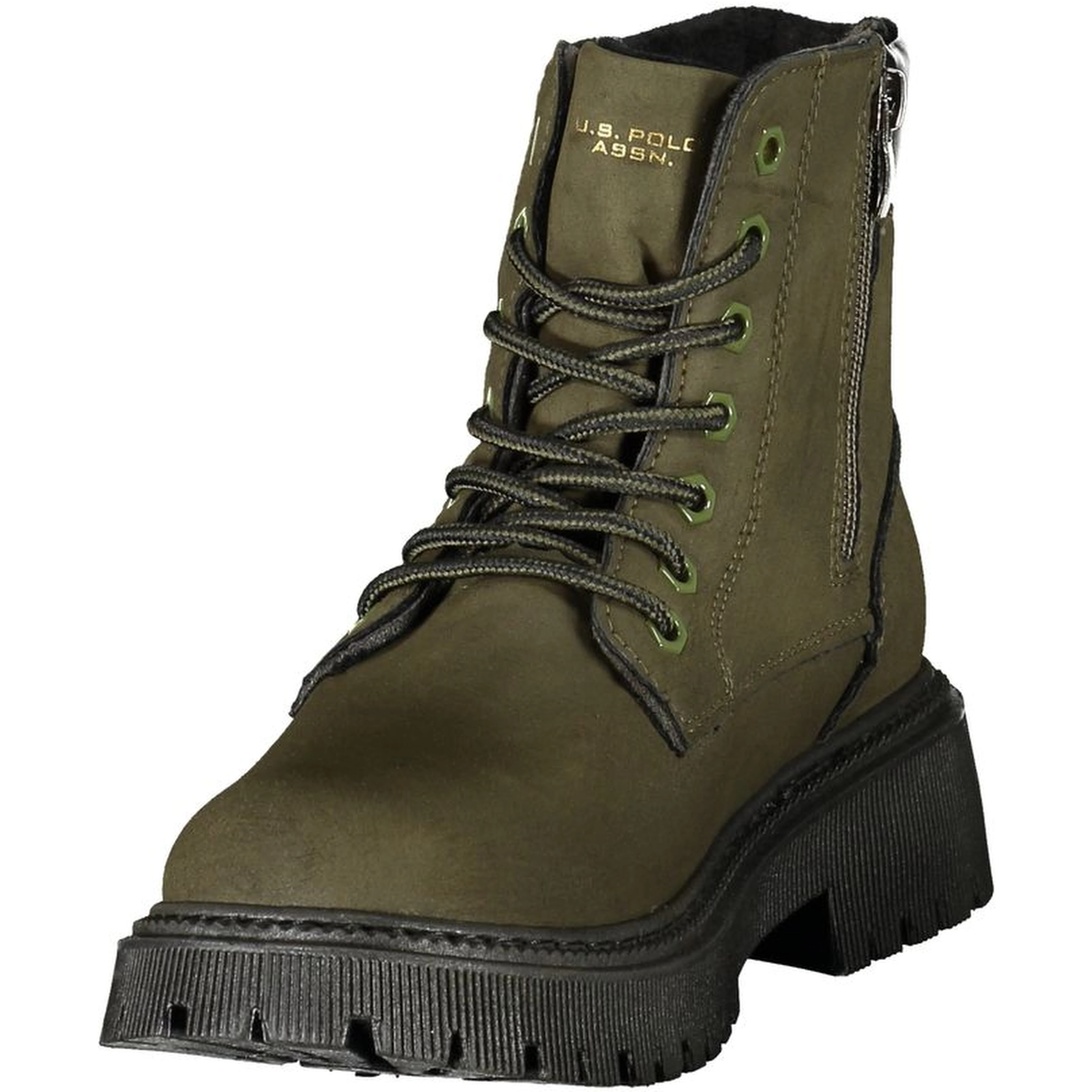 Green Polyester Ankle Boots