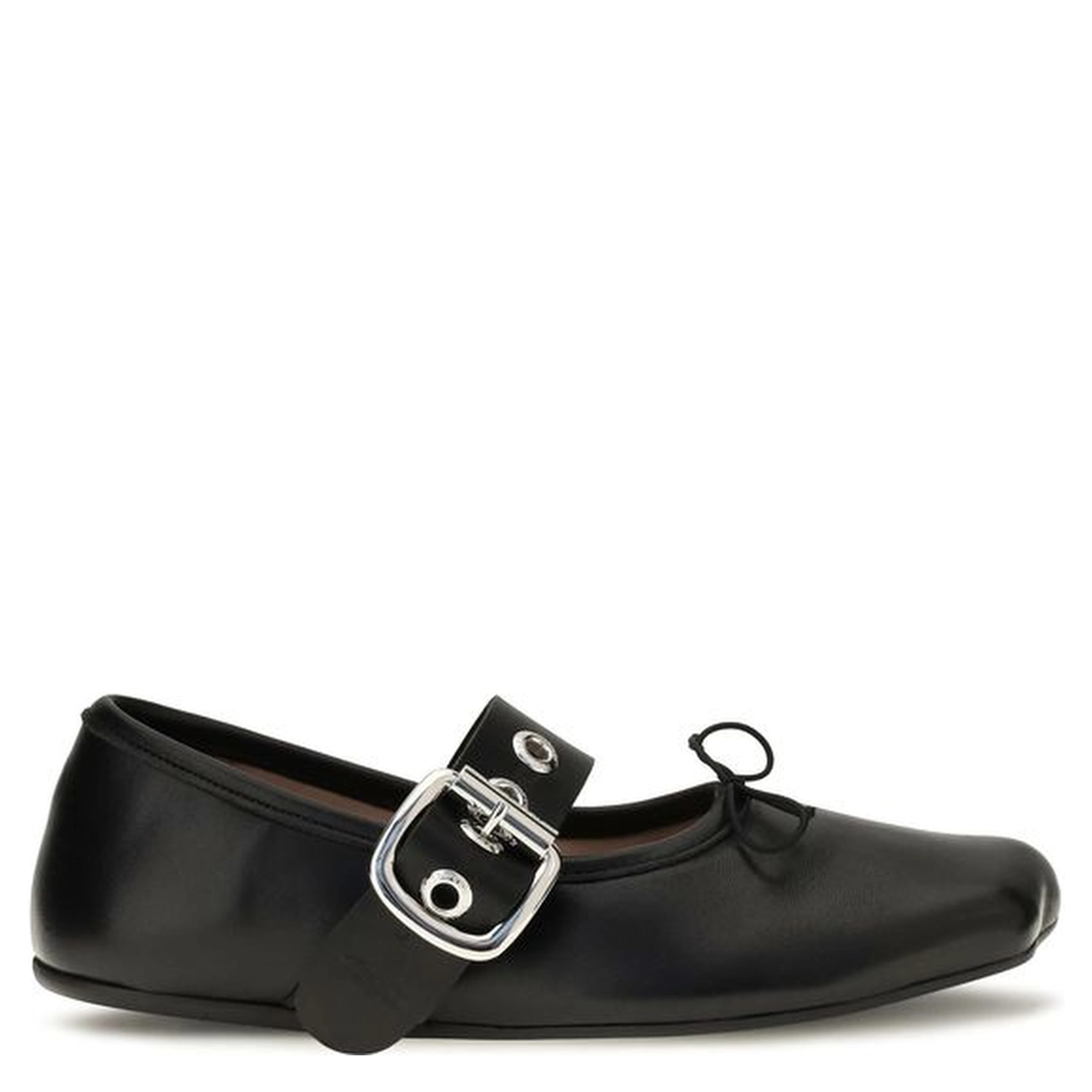 Black Calf Leather Bos Taurus Ballet Flats