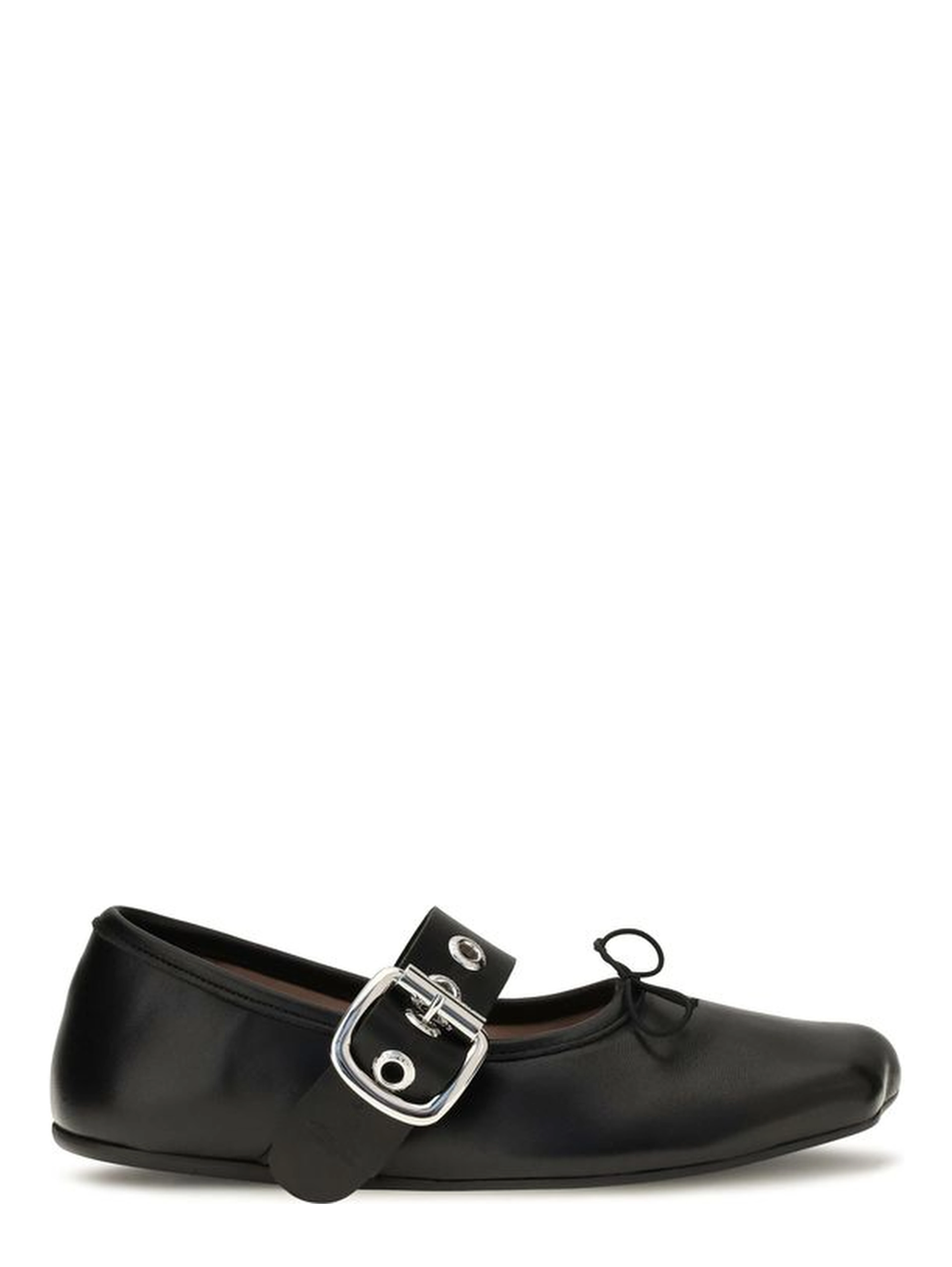 Black Calf Leather Bos Taurus Ballet Flats