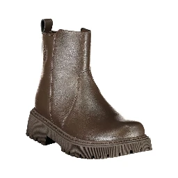 Brown Polyethylene Ankle Boots