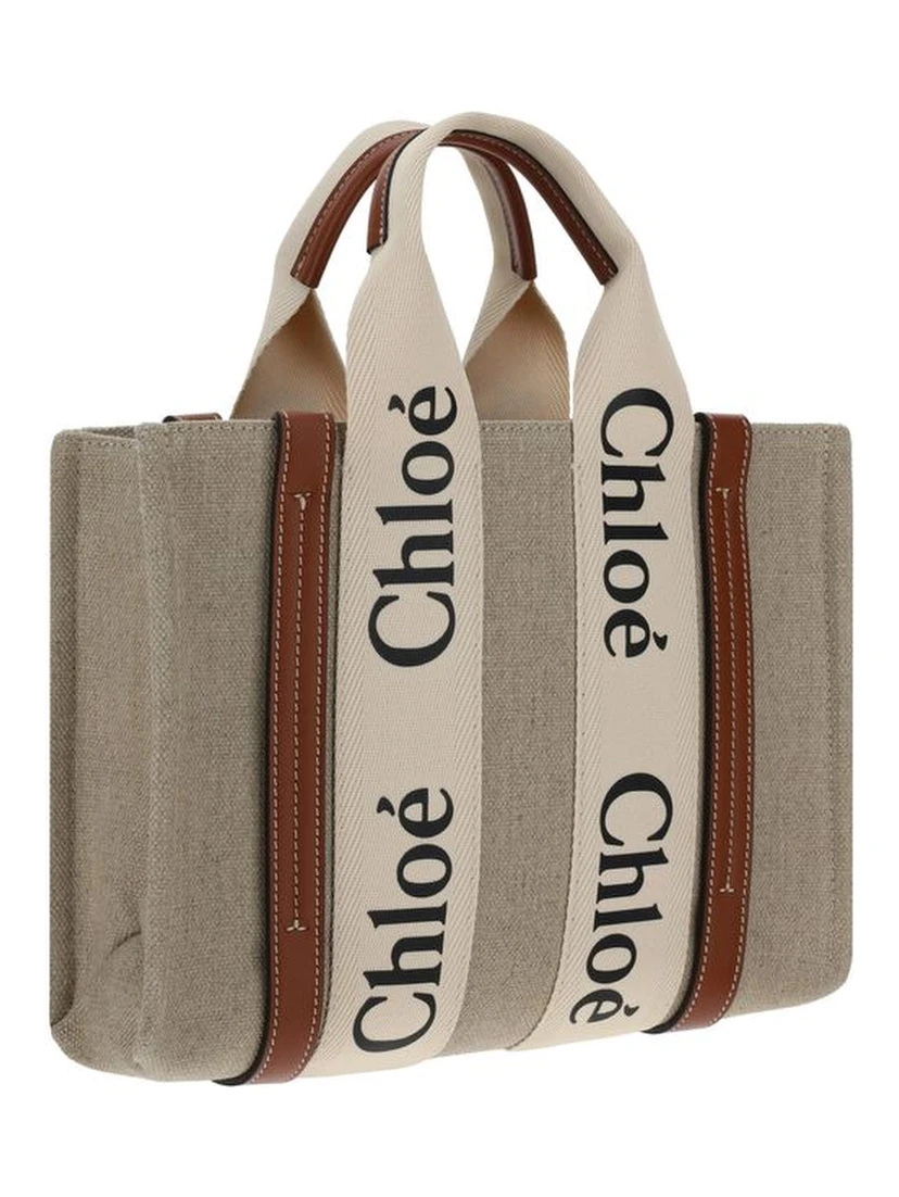 Brown Linen Handbag