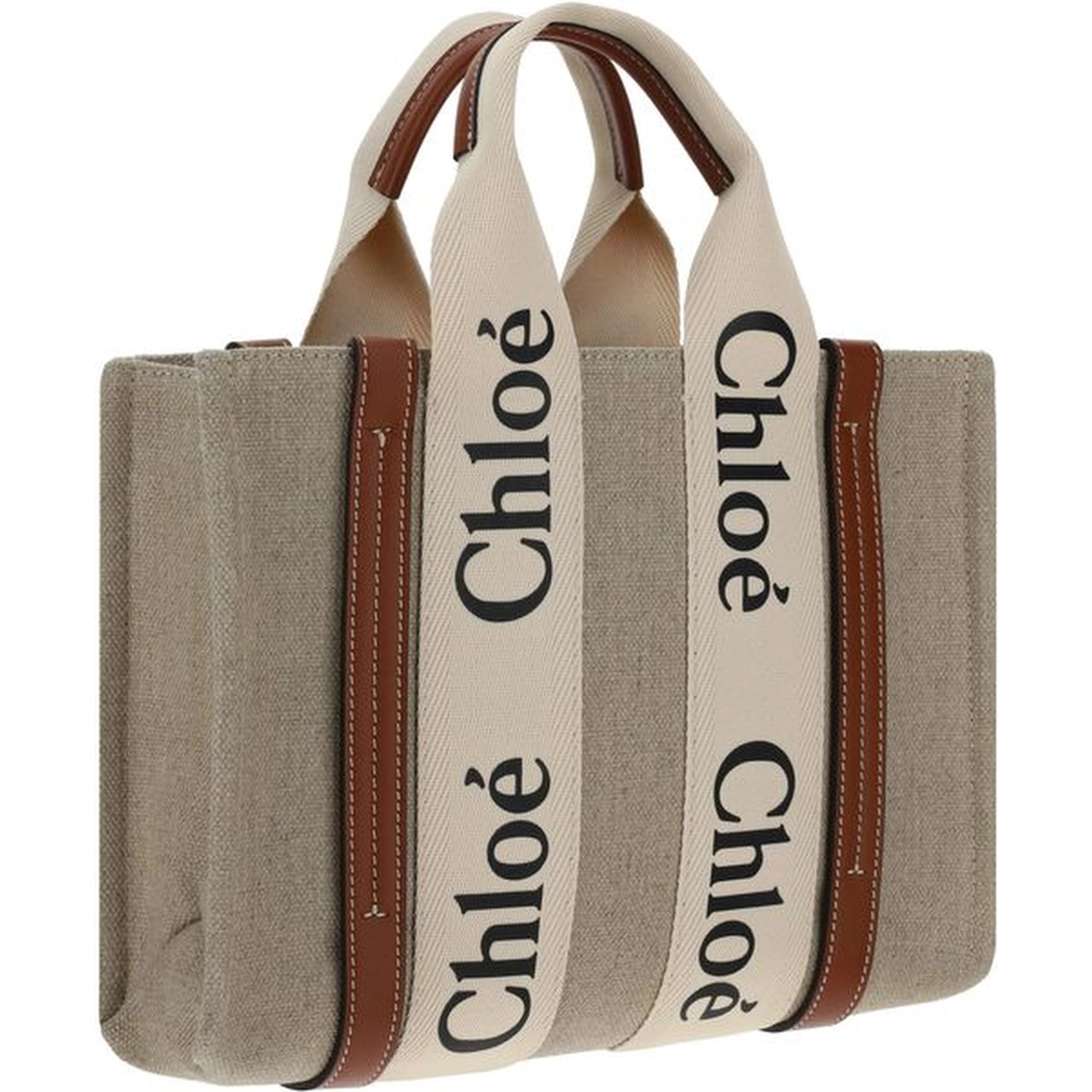 Brown Linen Handbag
