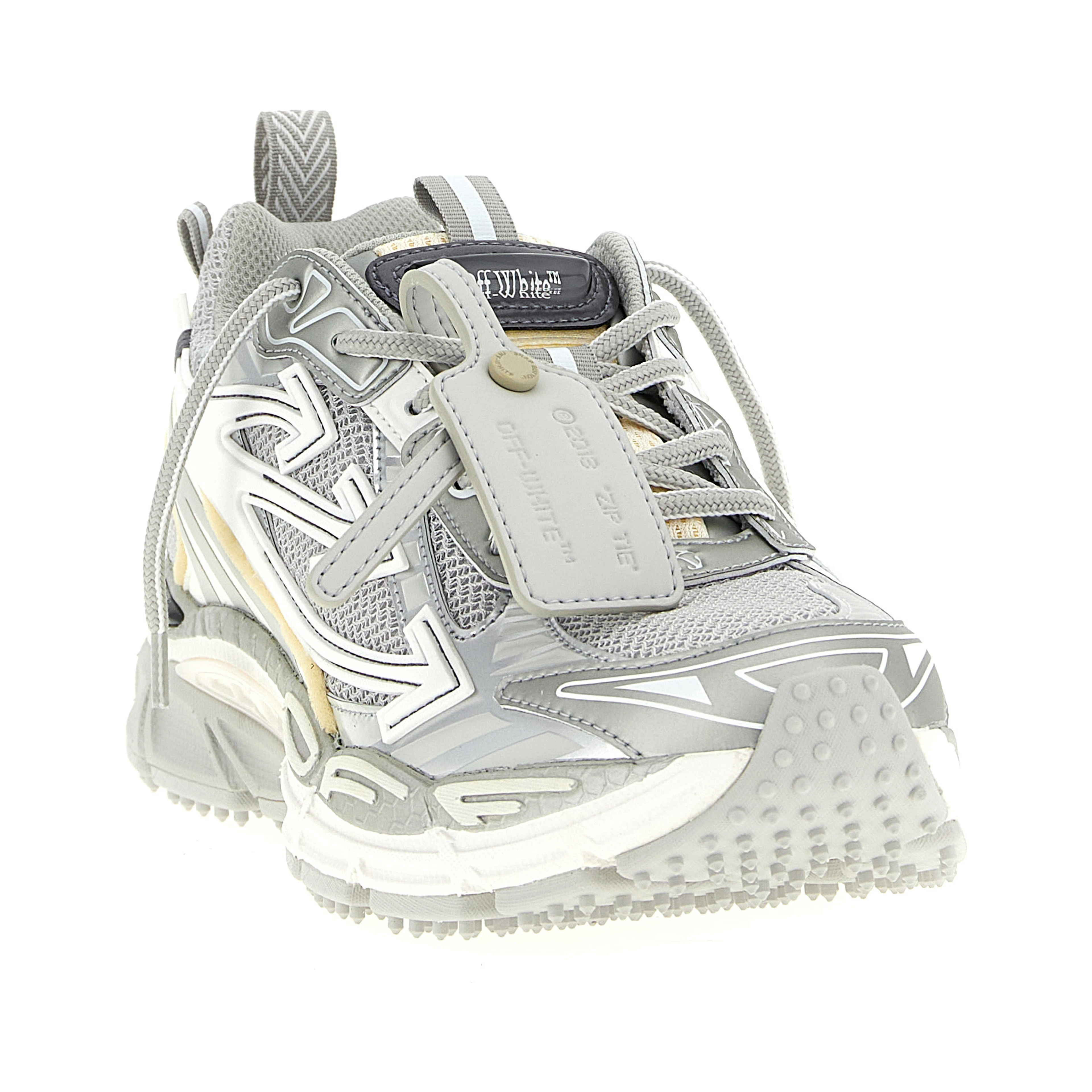 Silver Polyester Athletic Sneakers
