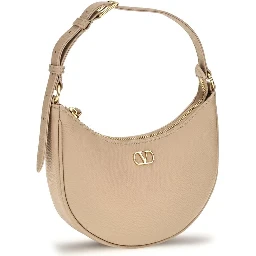 Beige Calf Leather Bos Taurus Shoulder Bag