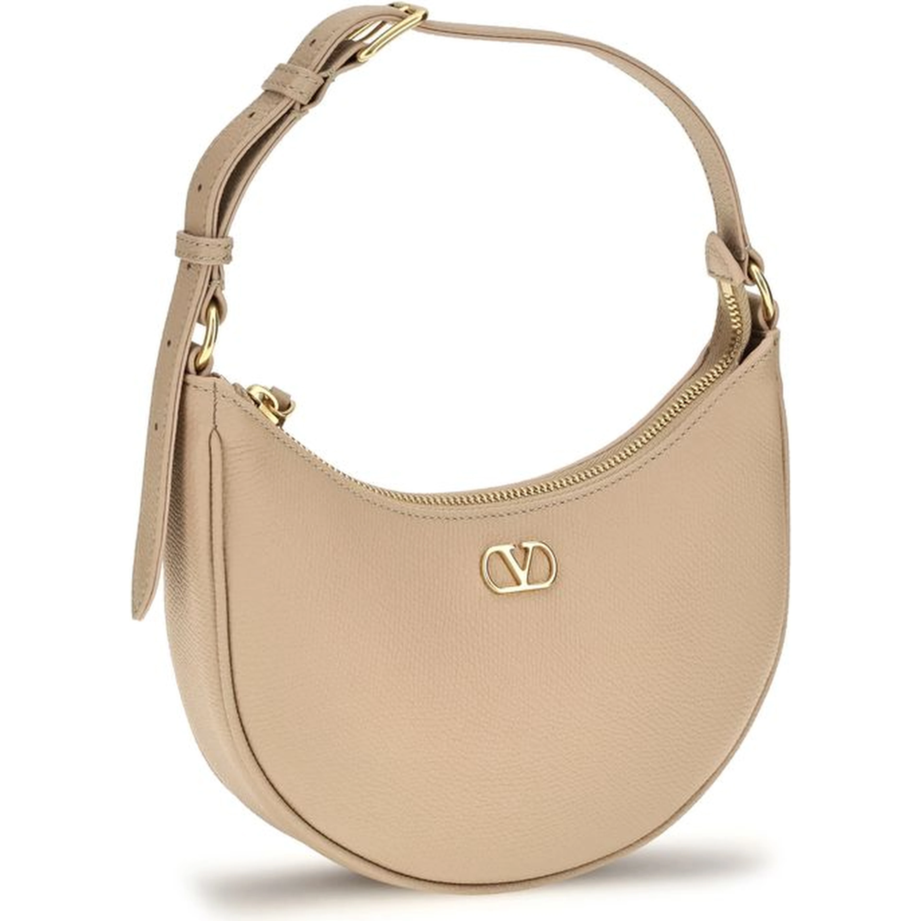 Beige Calf Leather Bos Taurus Shoulder Bag