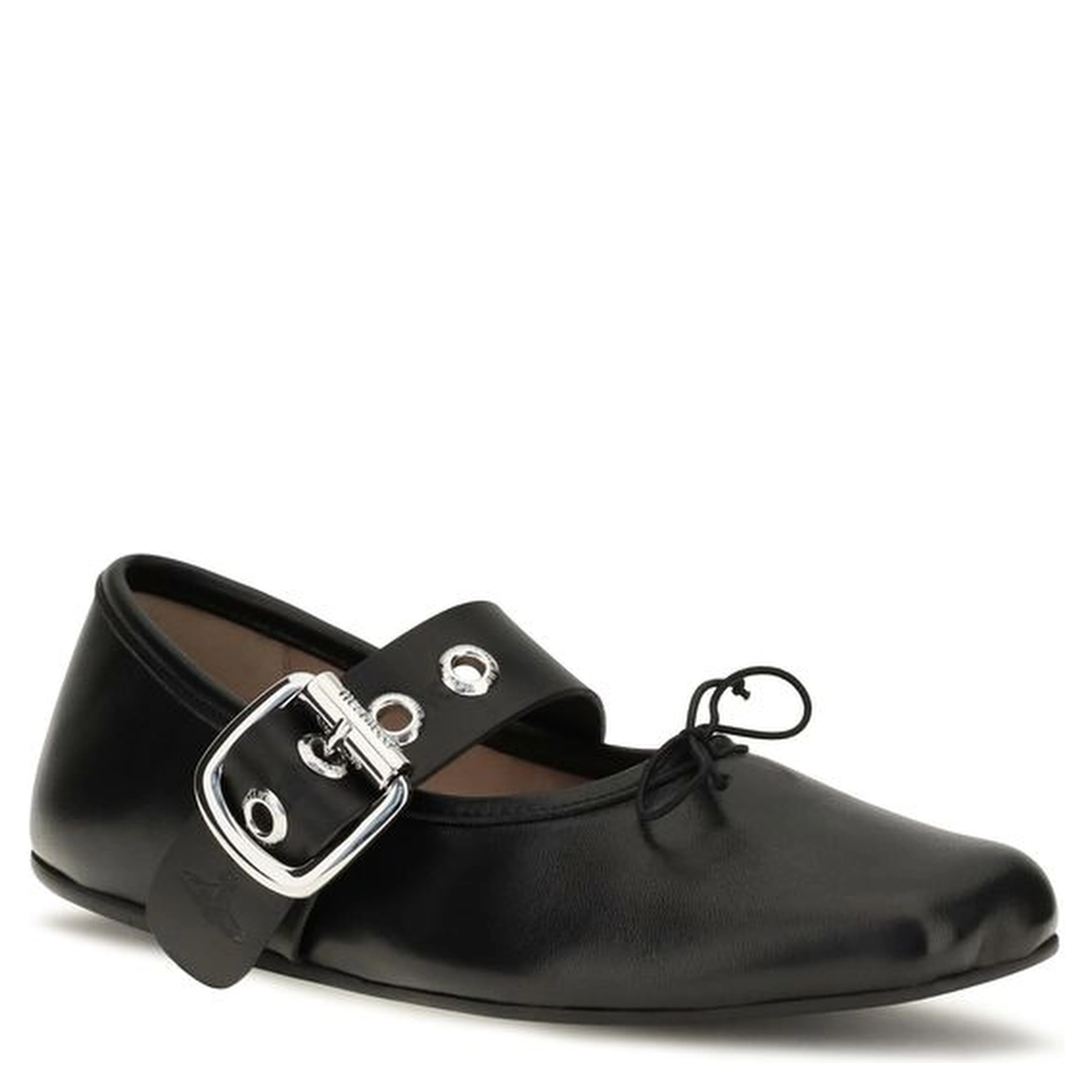 Black Calf Leather Bos Taurus Ballet Flats