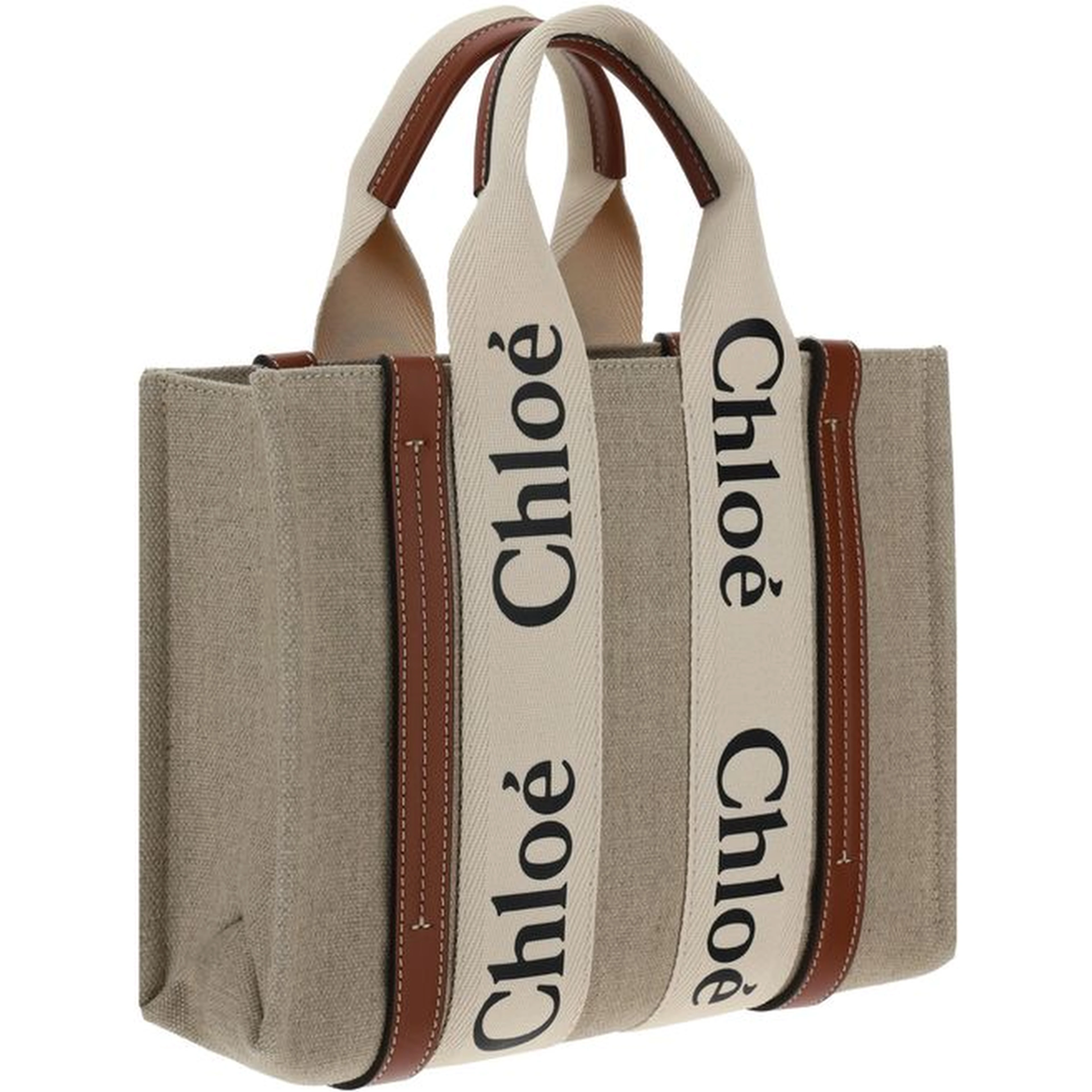 Brown Linen Handbag