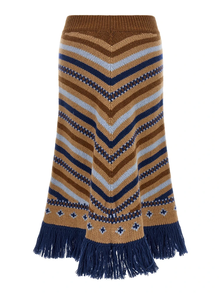 Multicolor Virgin Wool Midi Skirt alternative