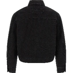 Black Cotton Denim Jacket