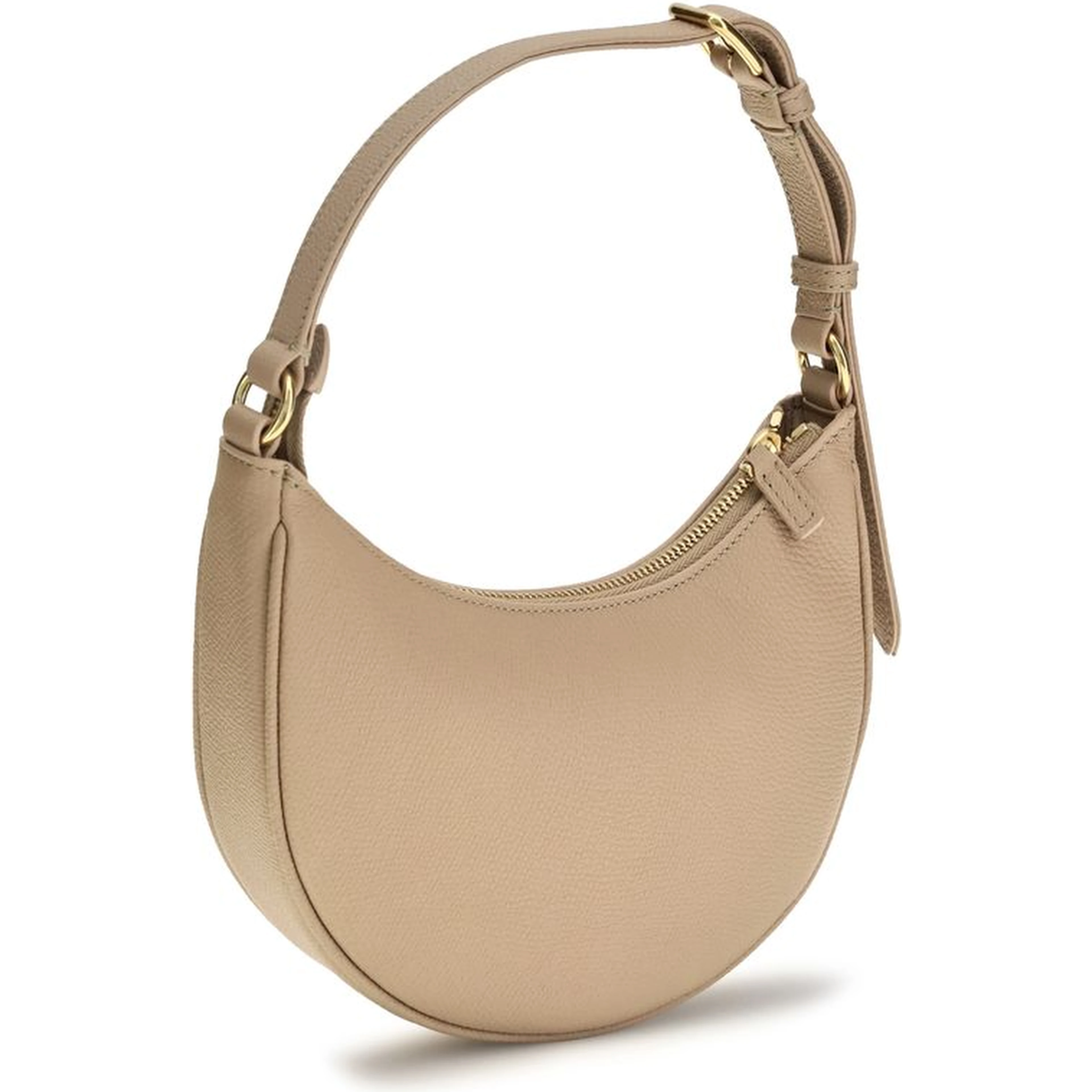 Beige Calf Leather Bos Taurus Shoulder Bag