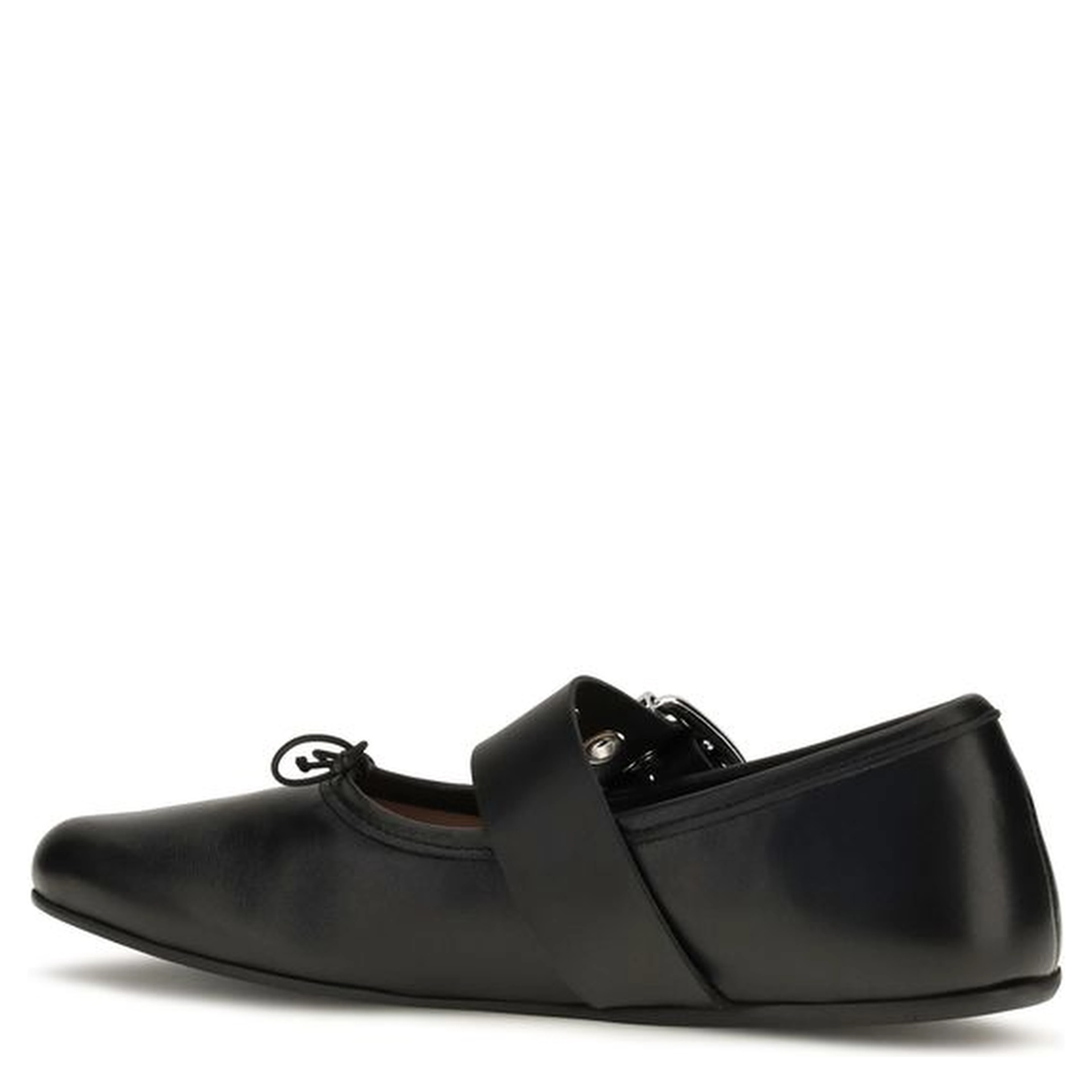 Black Calf Leather Bos Taurus Ballet Flats