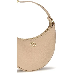 Beige Calf Leather Bos Taurus Shoulder Bag