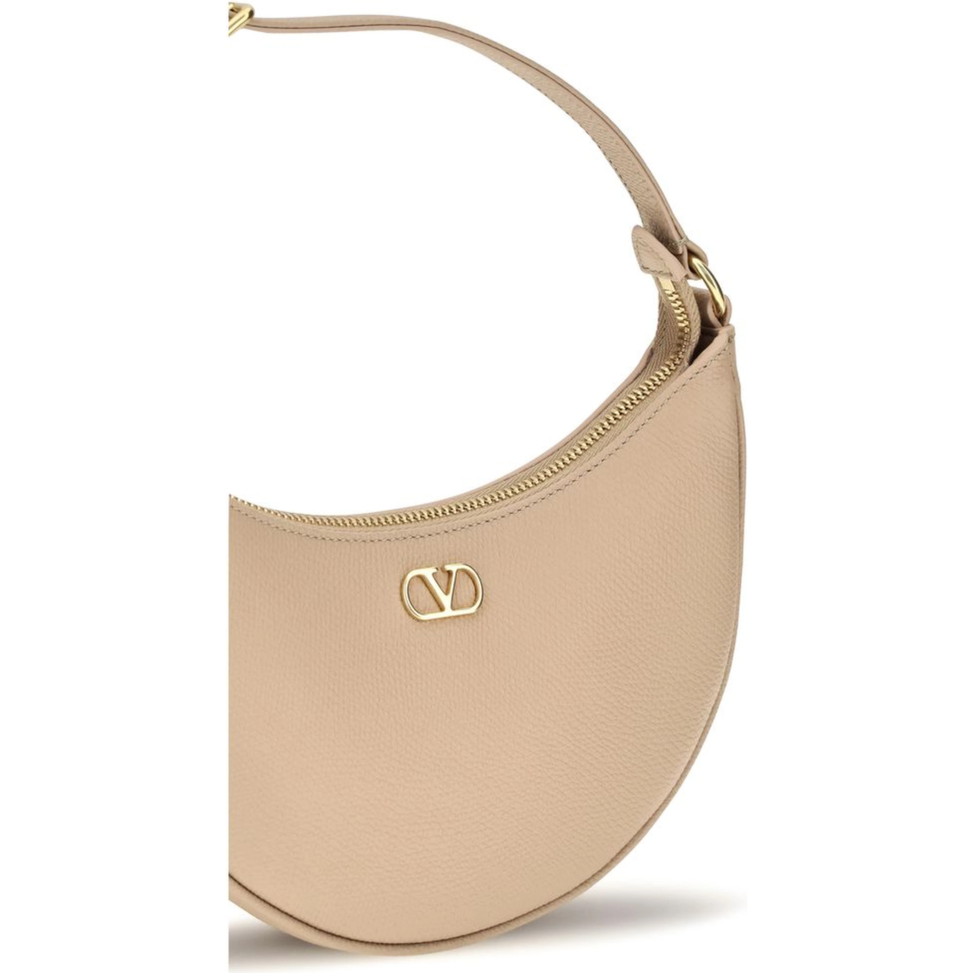 Beige Calf Leather Bos Taurus Shoulder Bag