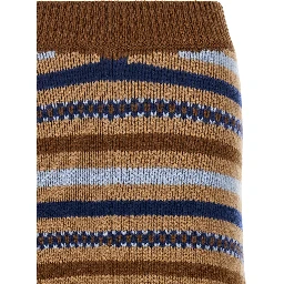 Multicolor Virgin Wool Midi Skirt