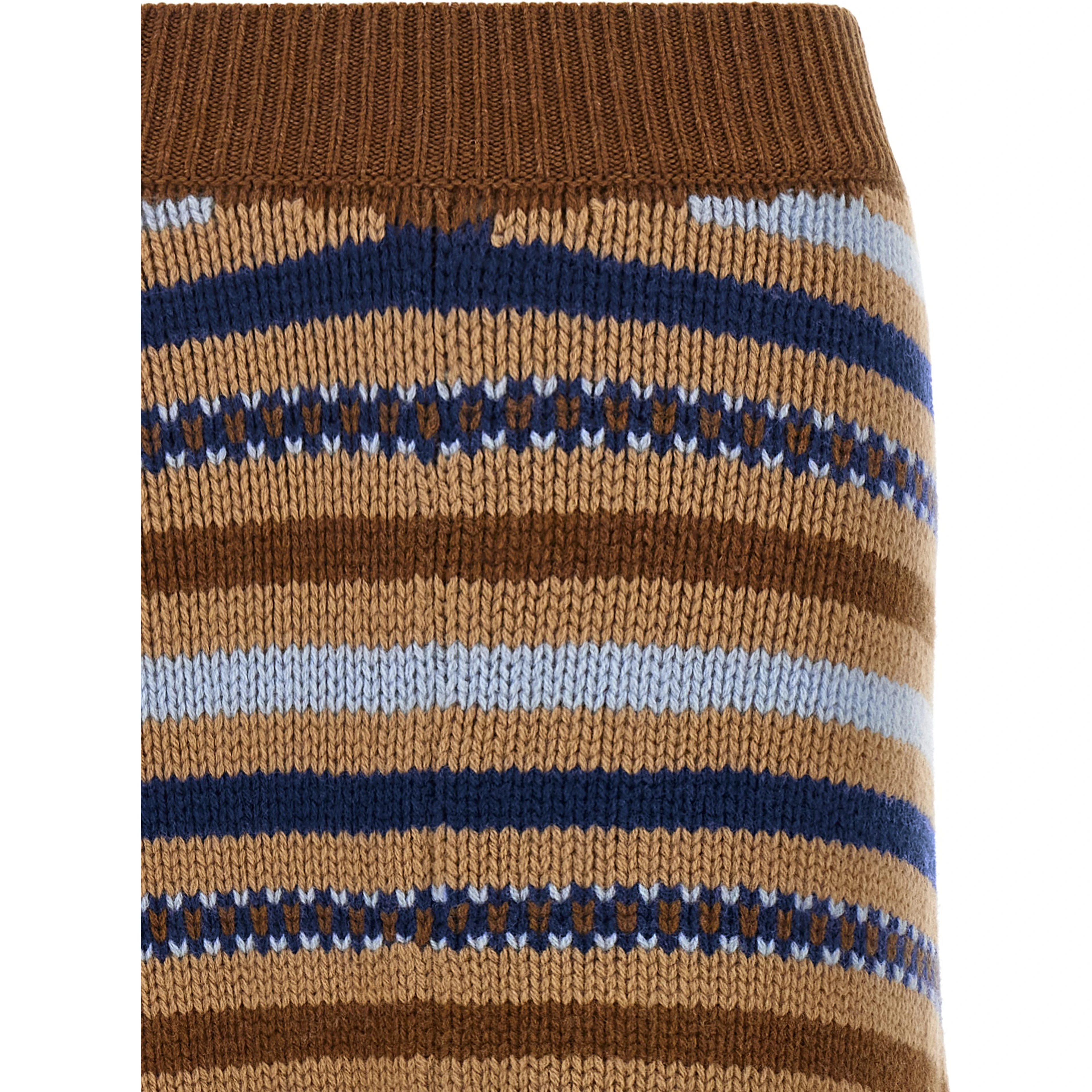 Multicolor Virgin Wool Midi Skirt