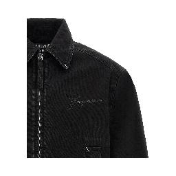 Black Cotton Denim Jacket