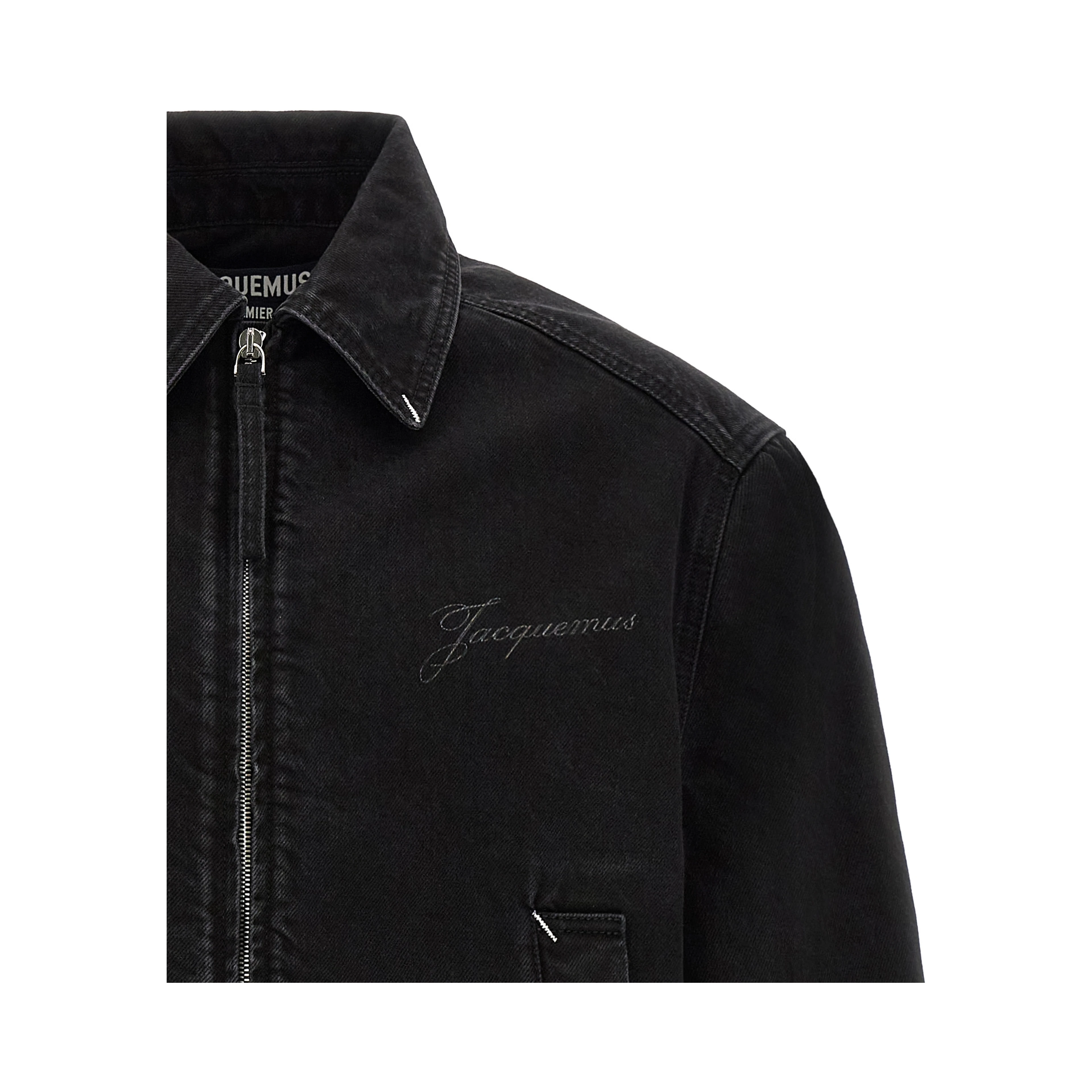 Black Cotton Denim Jacket