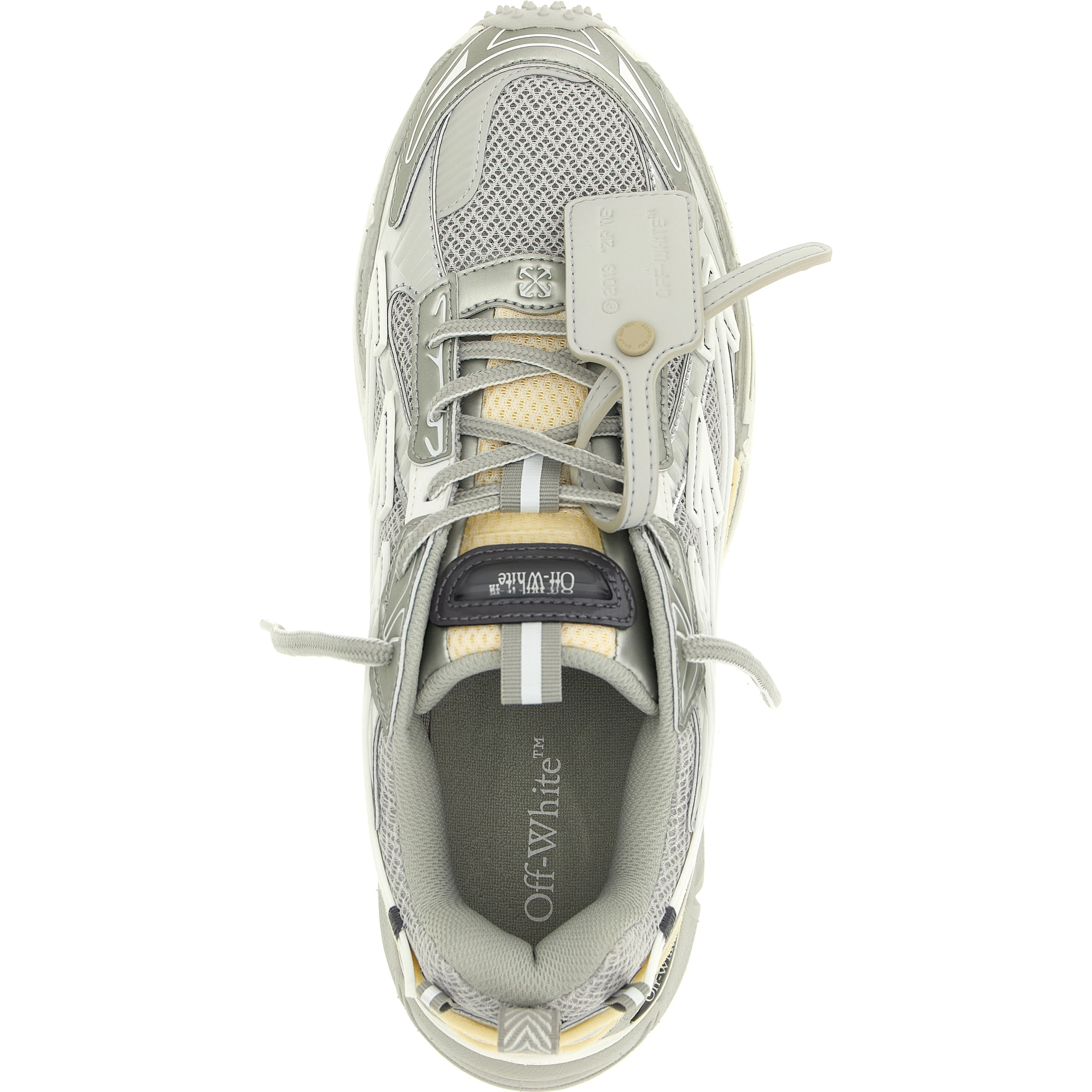 Silver Polyester Athletic Sneakers